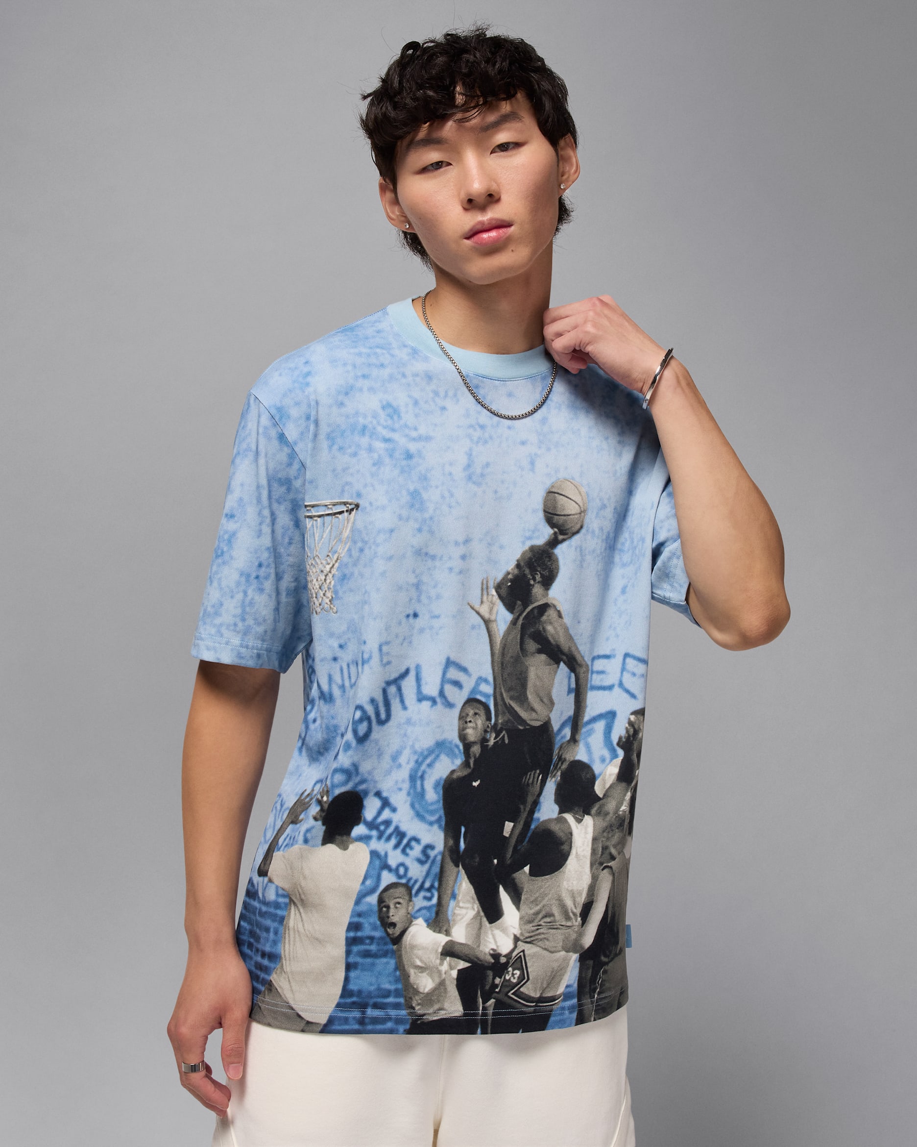 Air Jordan 85-T-shirt med grafik til mænd - Cirrus Blue/sort