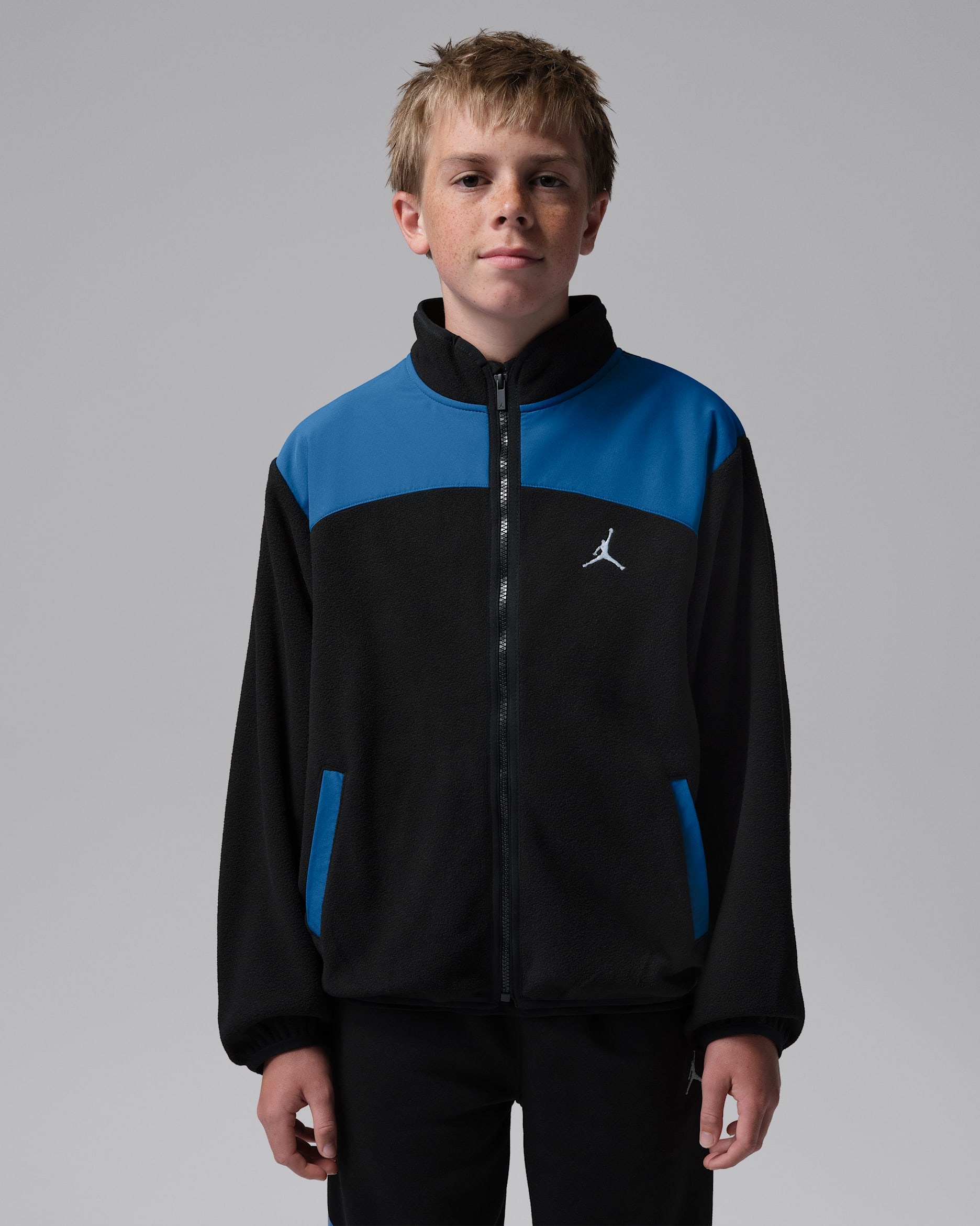 Jordan Big Kids' Mountainside Polar Fleece Full-Zip Jacket - Black