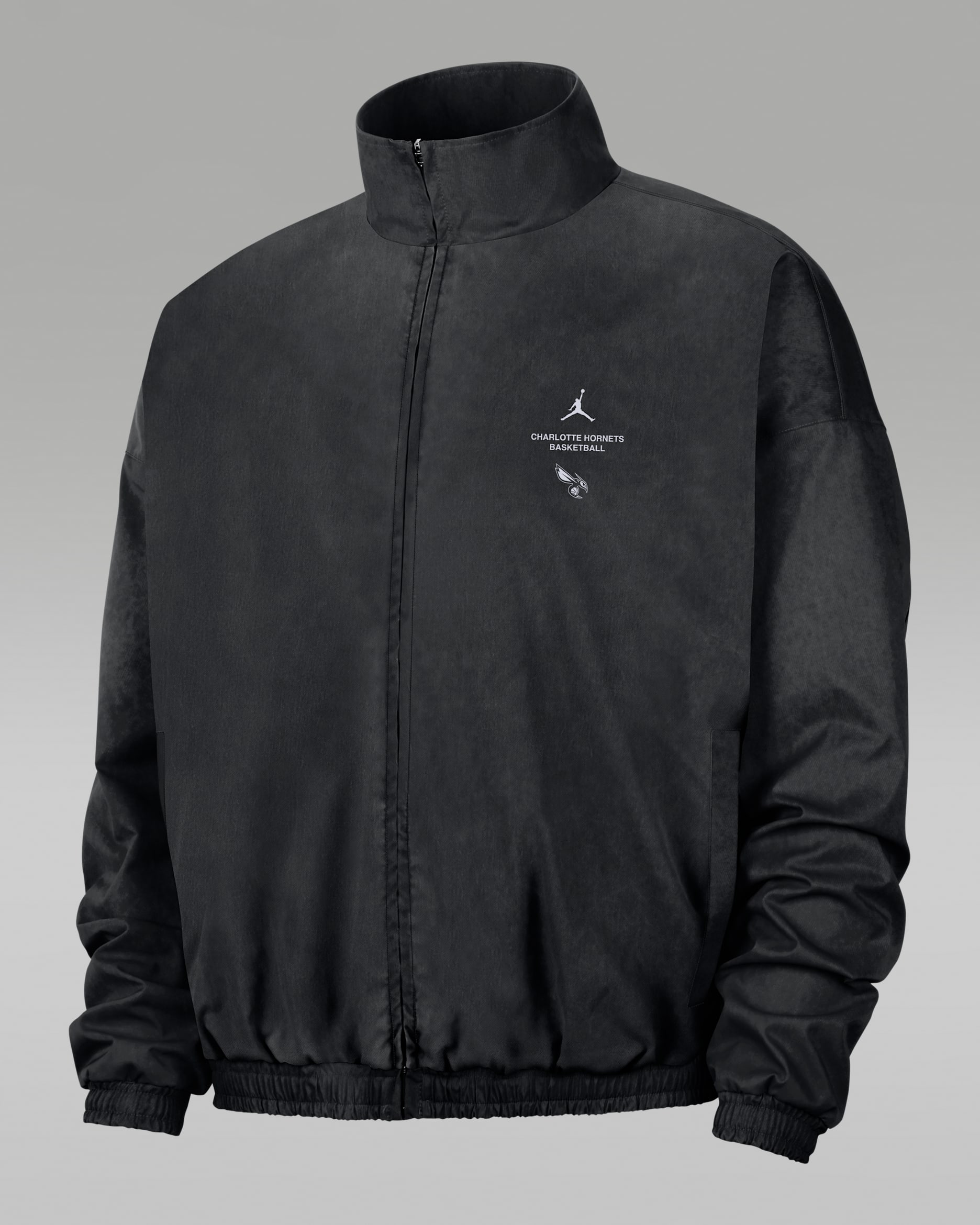 Charlotte Hornets Standard Issue Men's Dri-FIT Basketball Woven Jacket - Black/Rapid Teal