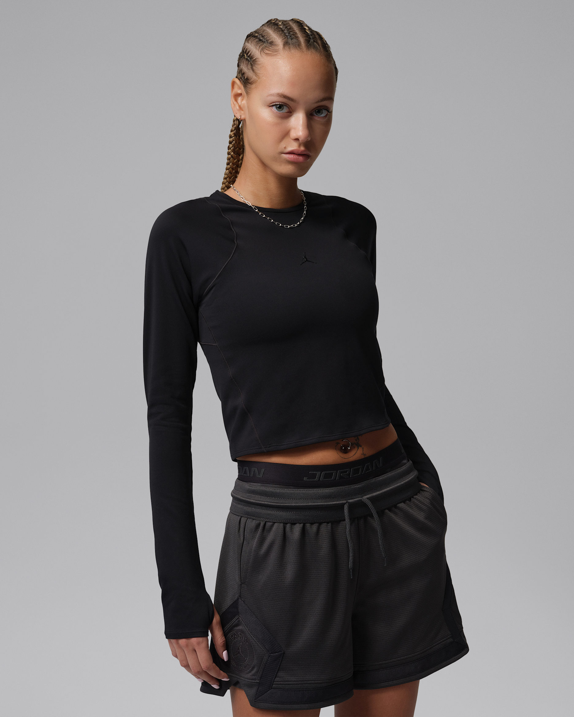 Jordan Sport Flightweight Women's Long-Sleeve Top - Black/Dark Shadow