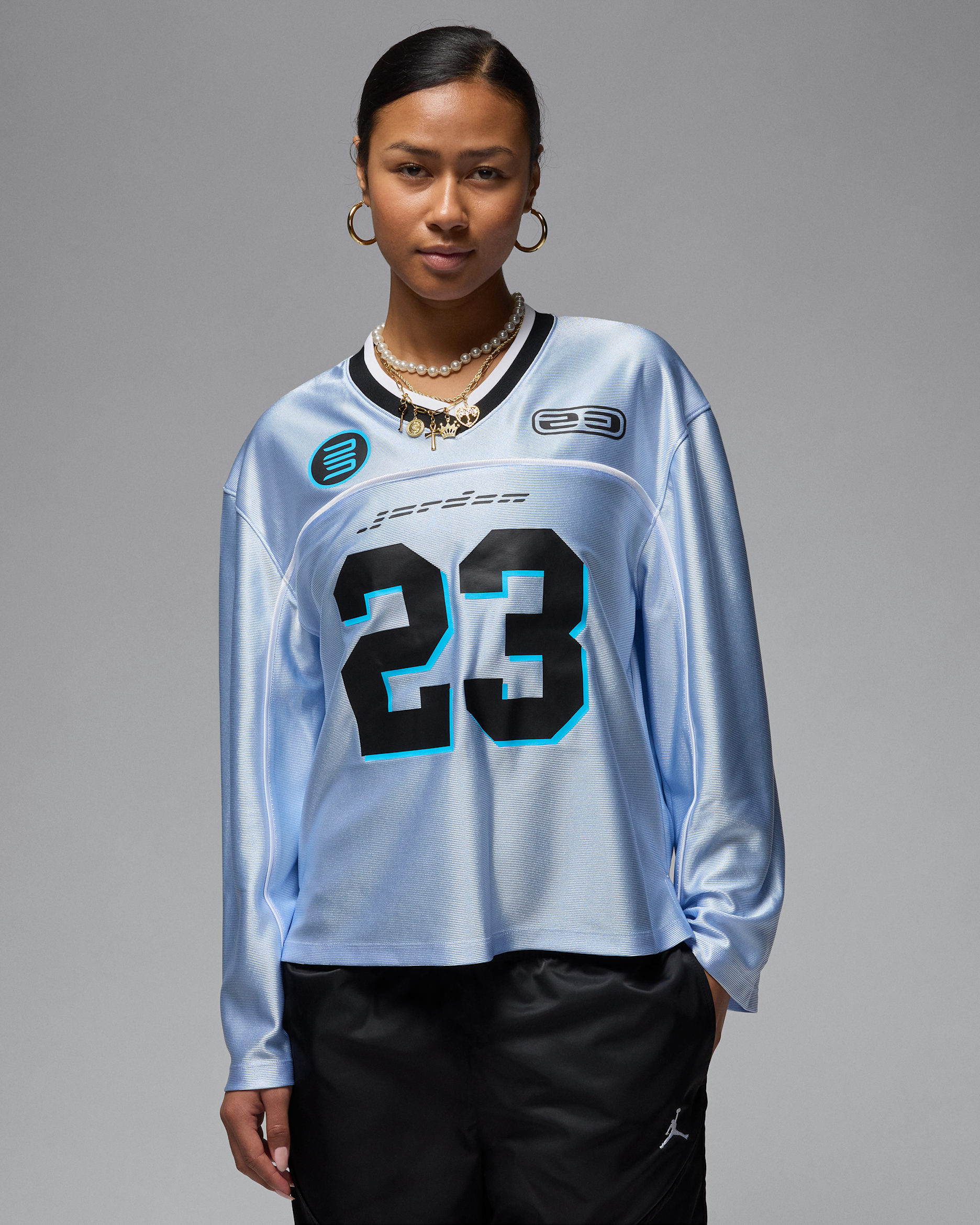 Playera de manga larga tejida para mujer Jordan - Azul hidrógeno