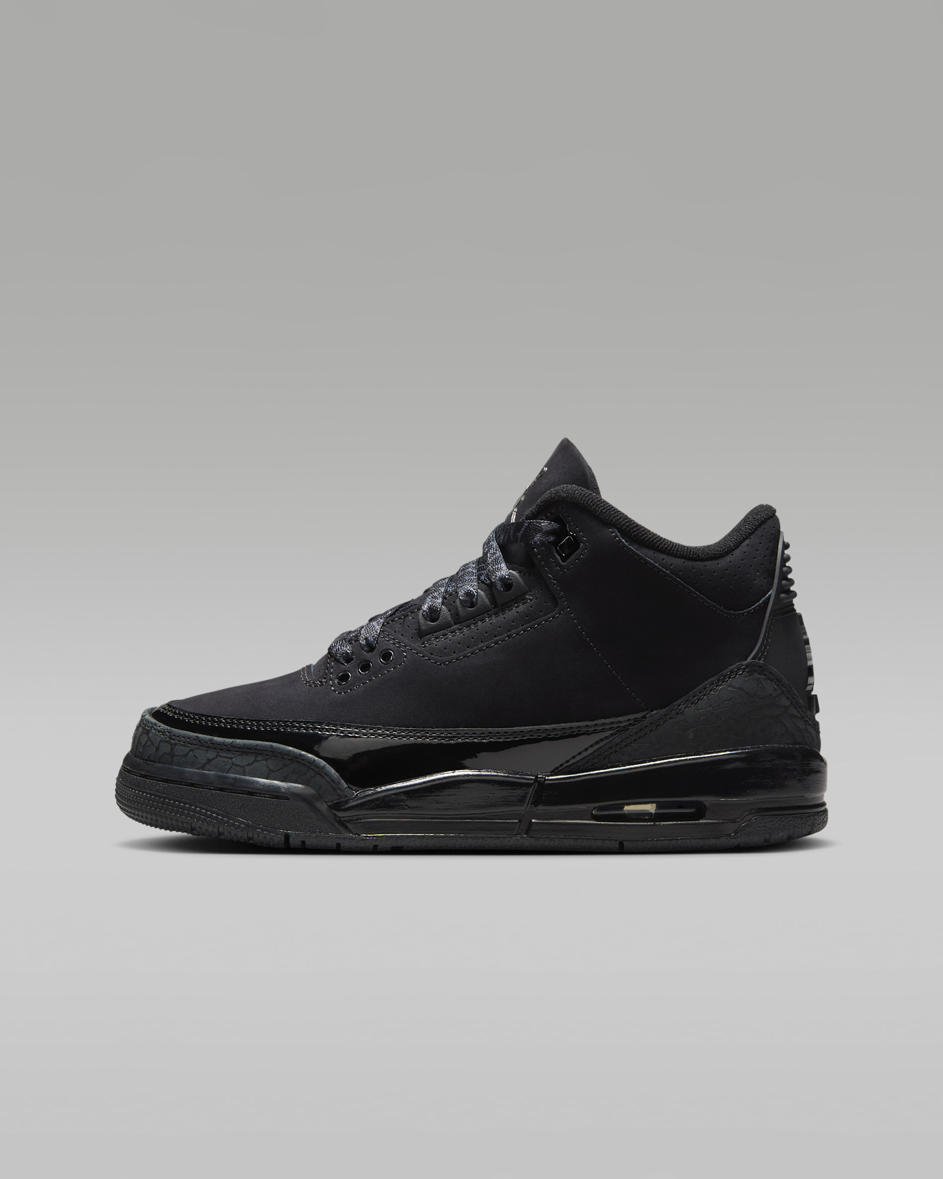 Tenis para niños grandes Air Jordan 3 Retro "Black Cat" - Negro/Blanco/Carbón oscuro