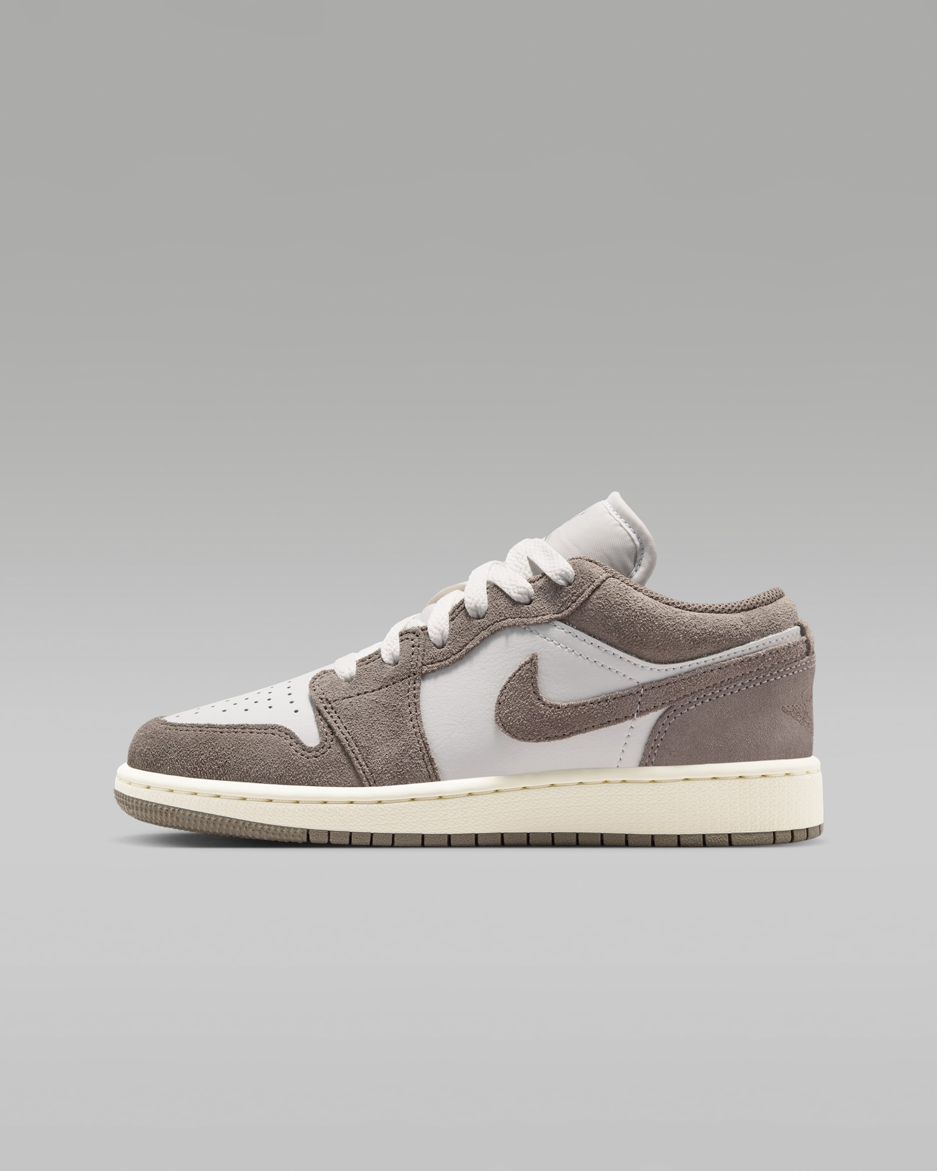 Air Jordan 1 Low Older Kids' Shoes - Olive Grey/Summit White/Pale Ivory/Enigma Stone