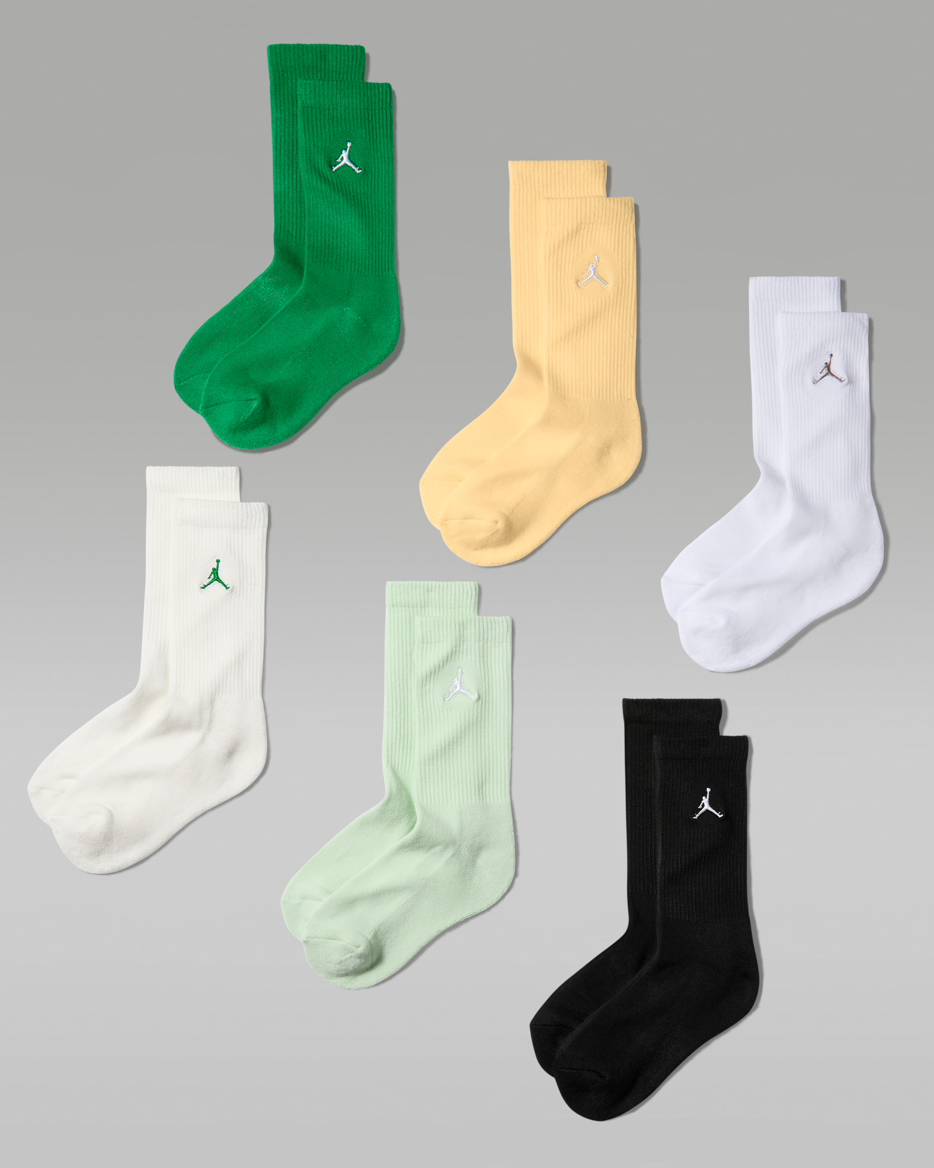 Jordan Everyday Essentials Crew-Socken (Kinder, 6 Paar) - Lucky Green