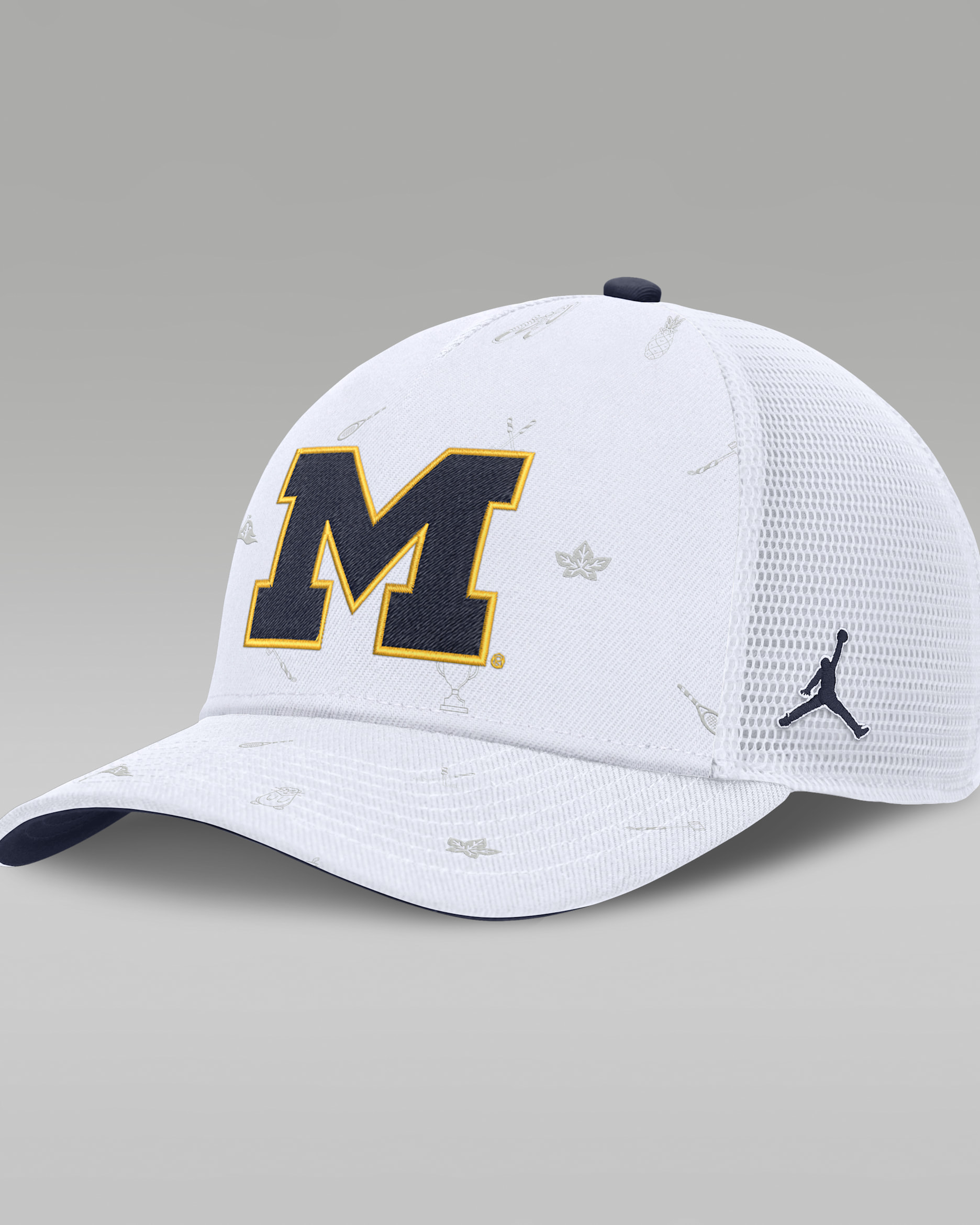Michigan Country Club Golfin' Rise Men's Jordan Brand College Trucker Adjustable Hat - White