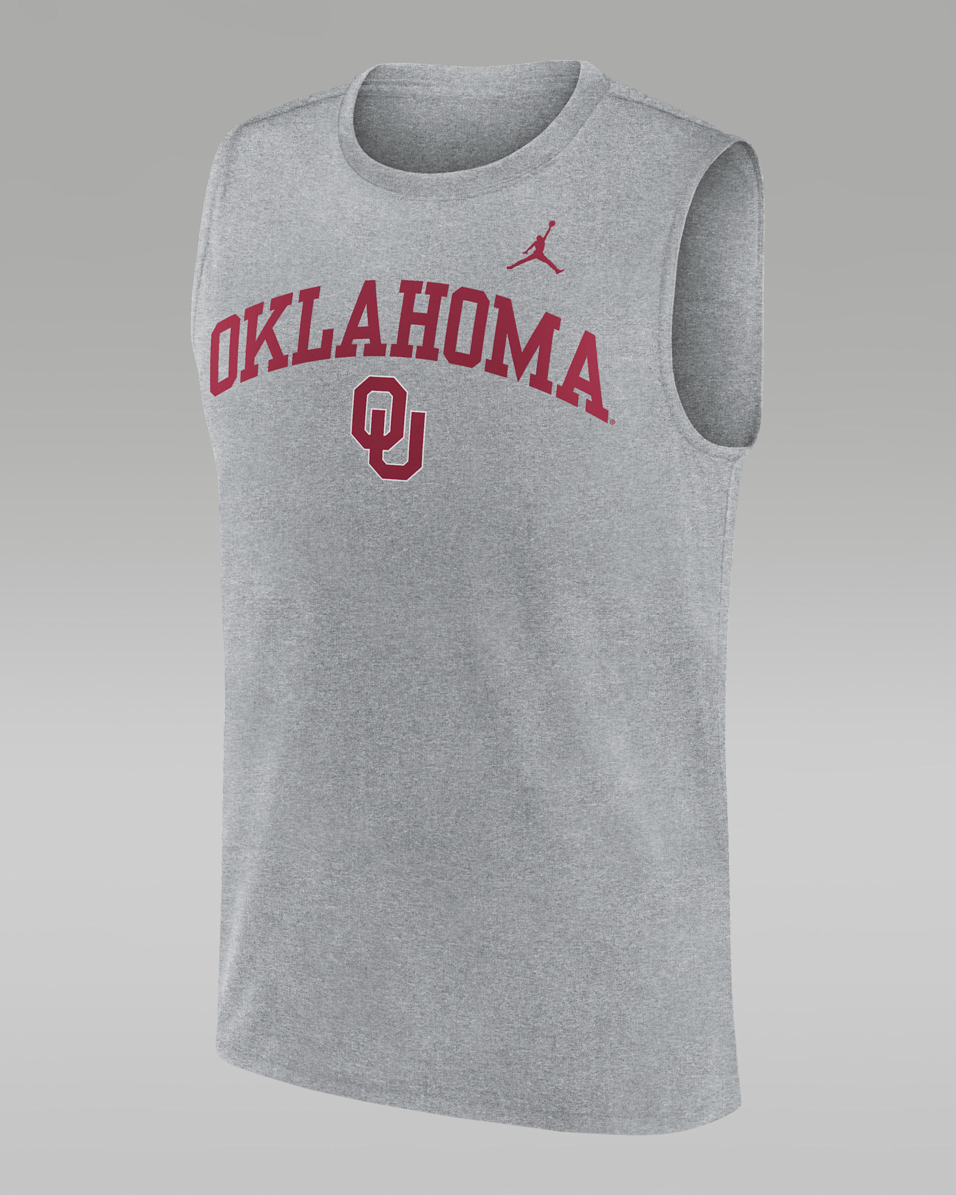 Camiseta sin mangas universitaria Nike Dri-FIT para hombre Oklahoma Arch Legend - Gris
