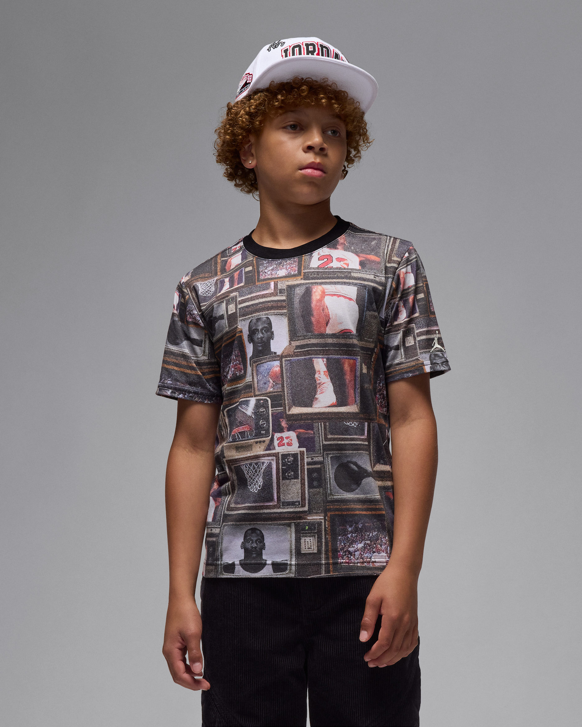 Jordan Flight Essentials Big Kids' Boxed Logo 3.0 T-Shirt - Black