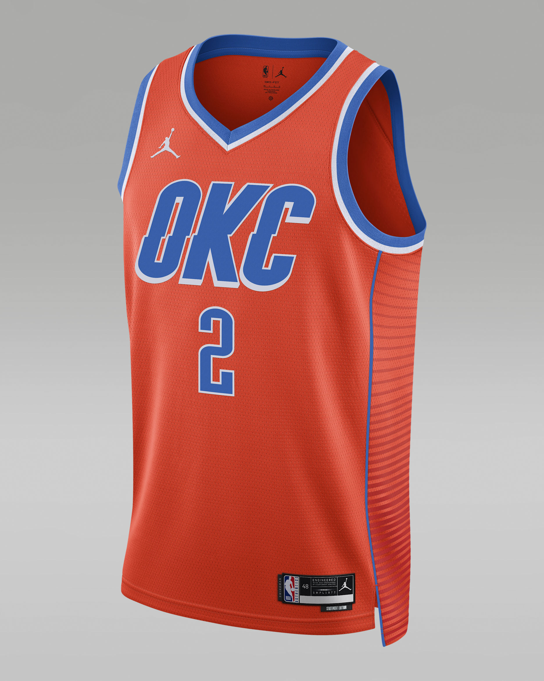 Maillot Jordan Dri-FIT NBA Swingman Oklahoma City Thunder Statement Edition - Team Orange