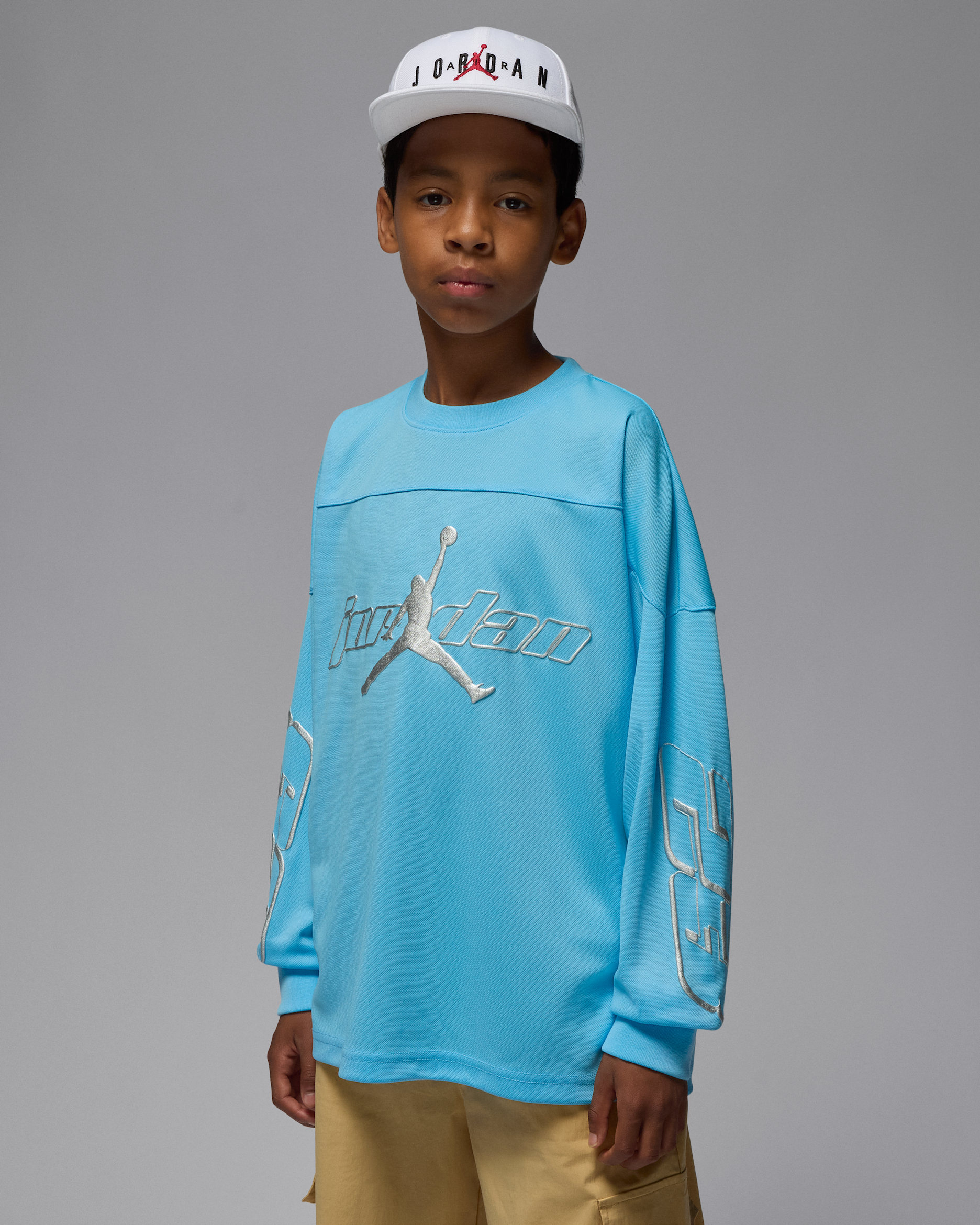 조던 마운틴사이드 주니어 드라이 핏 긴팔 저지 - 블루 칠