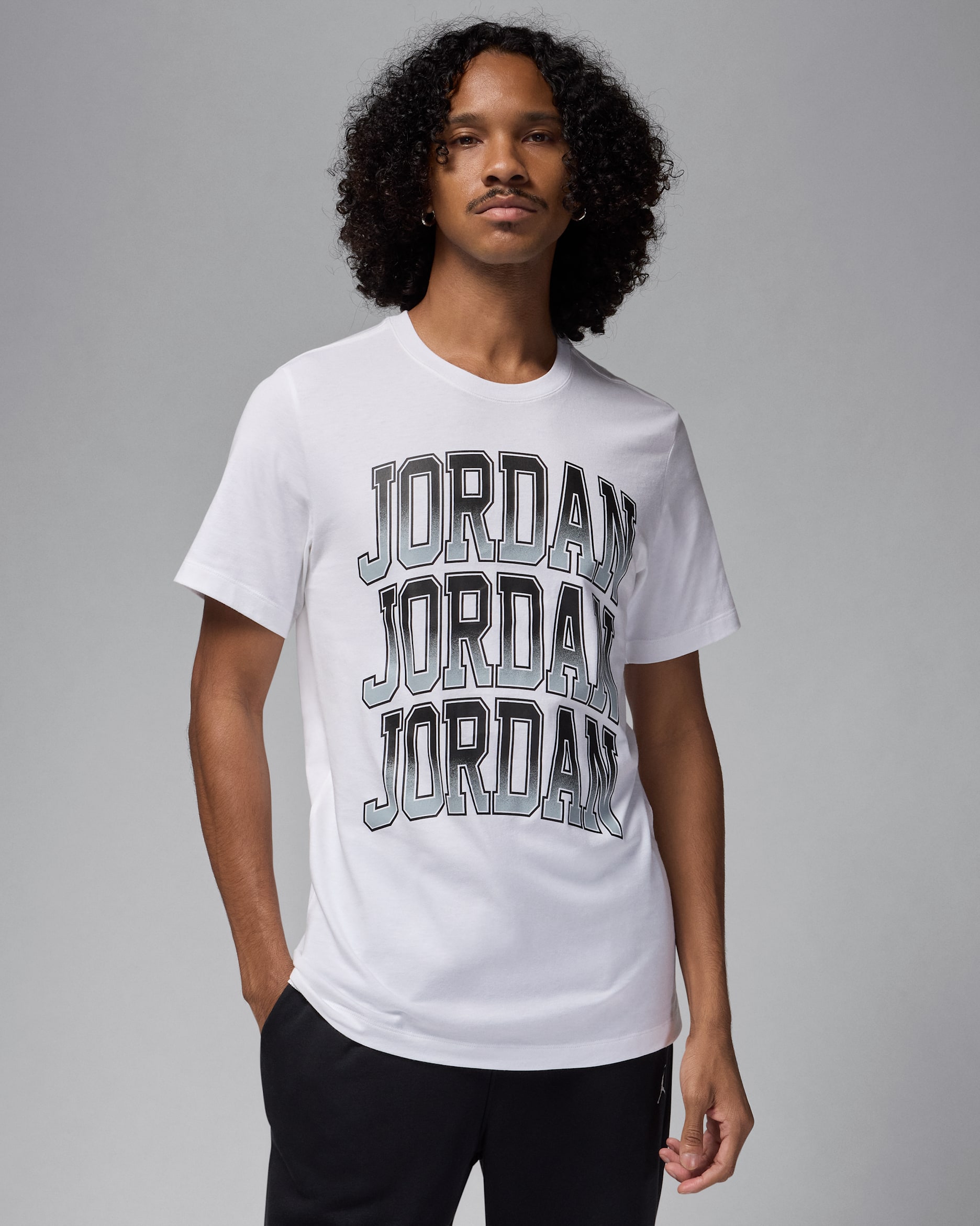 Jordan 男款 T 恤 - 白色/黑色