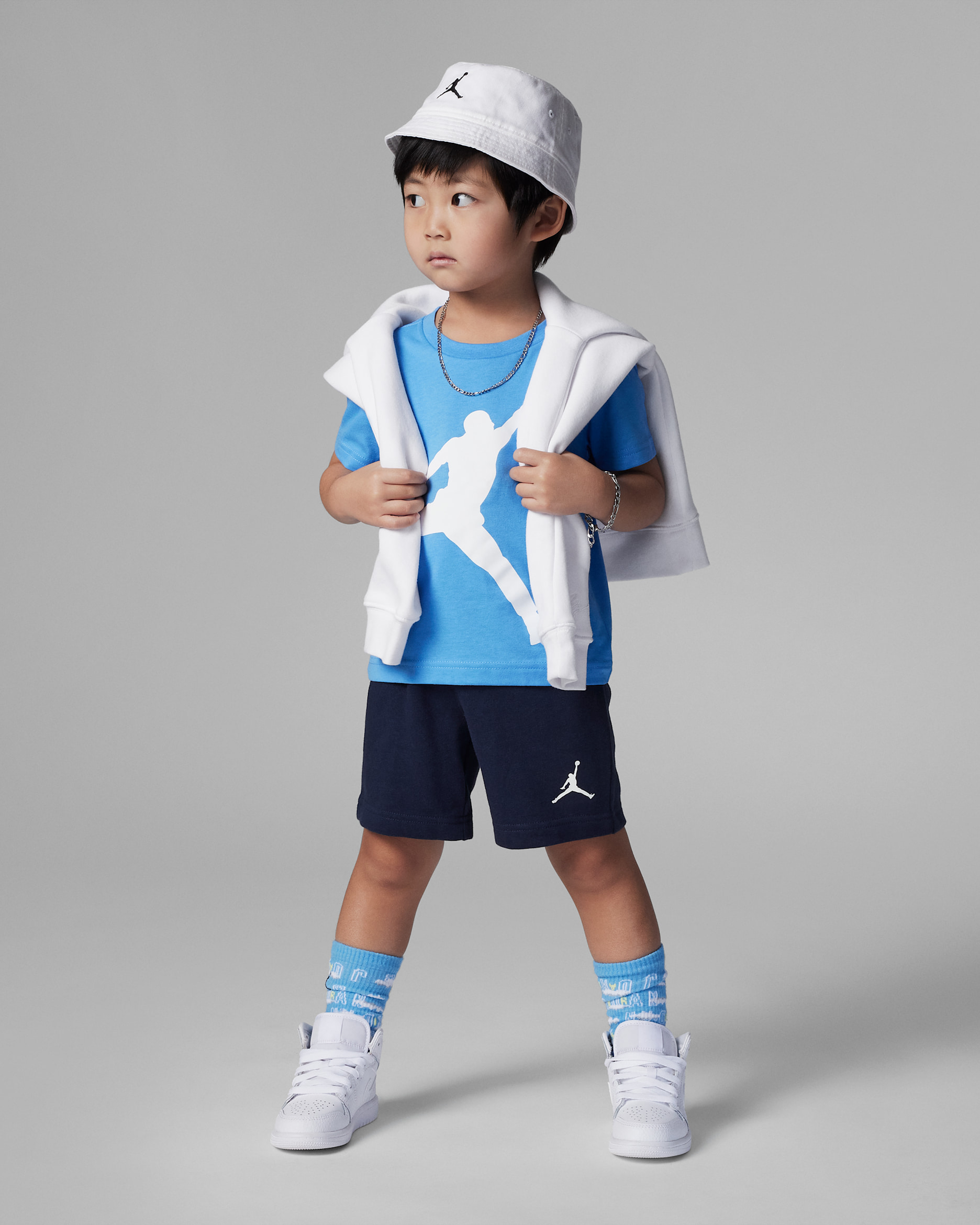 Conjunto Jumbo Jumpman de 2 piezas de shorts infantil Jordan - Azul marino medianoche