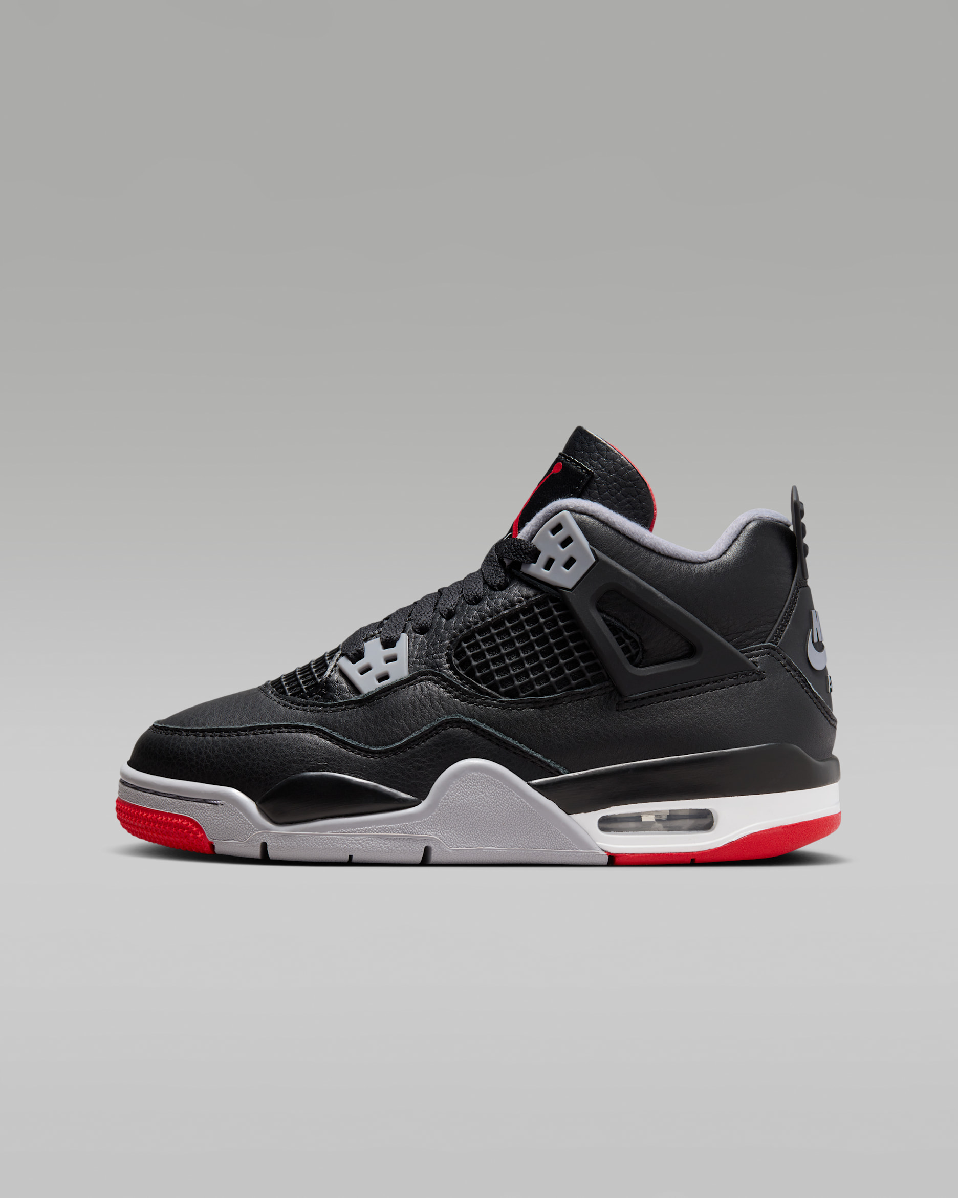 Air Jordan 4 Retro 'Bred Reimagined' Older Kids' Shoes - Black/Cement Grey/Summit White/Fire Red