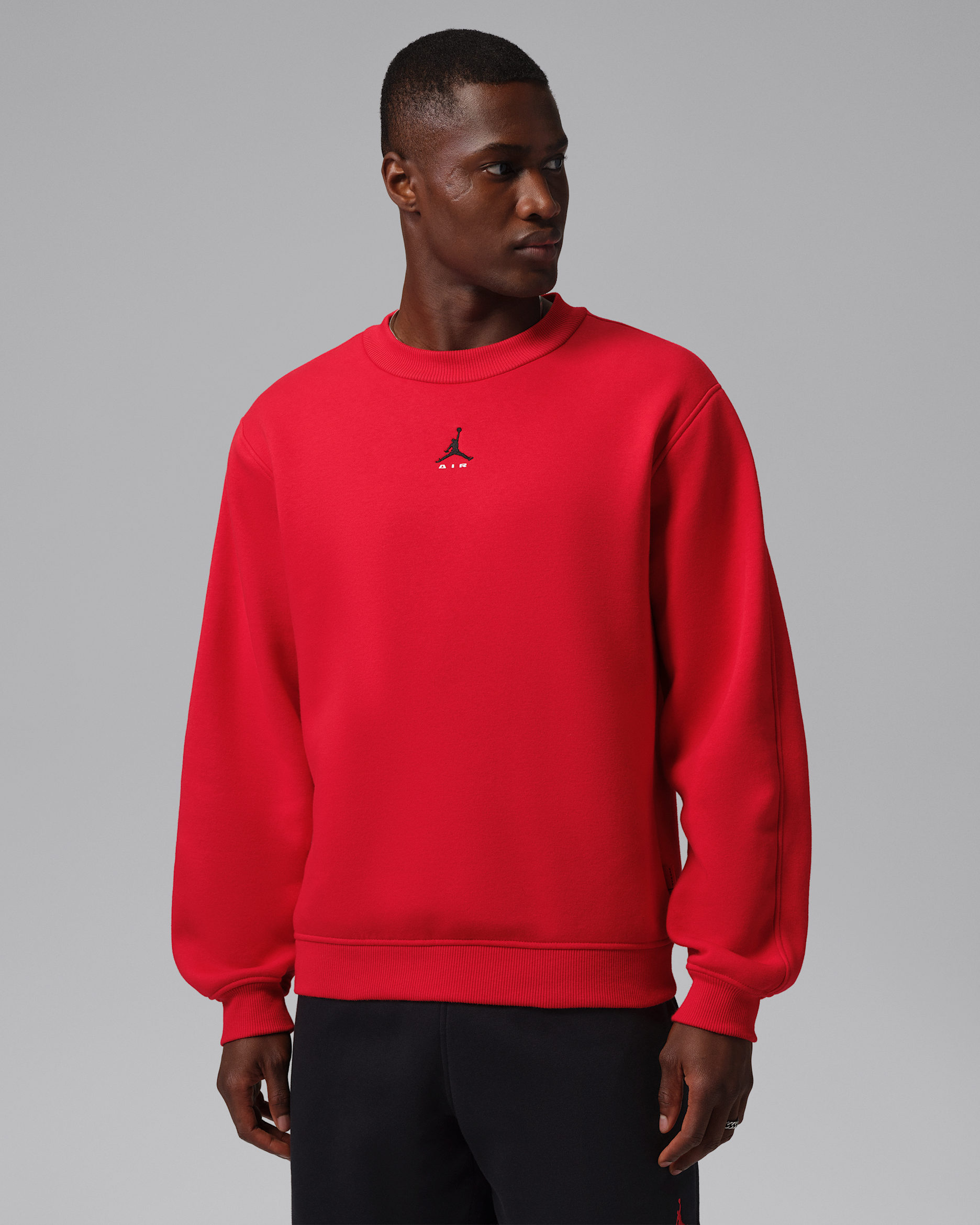 Jordan Brooklyn Men's Crew-Neck Sweatshirt - University Red/Black