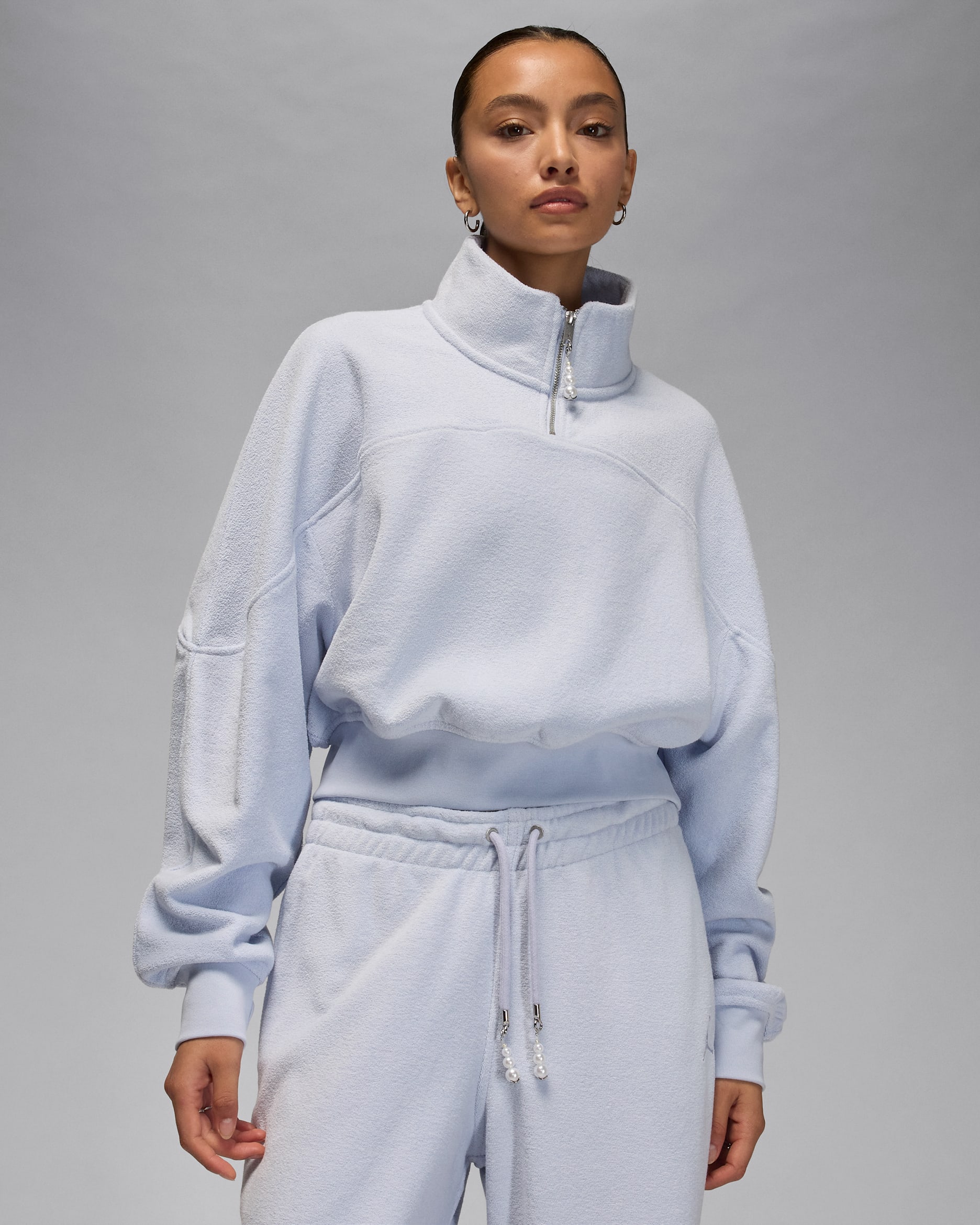 Jordan Flight Fleece Women's Quarter-Zip Top - Ghost/Ghost