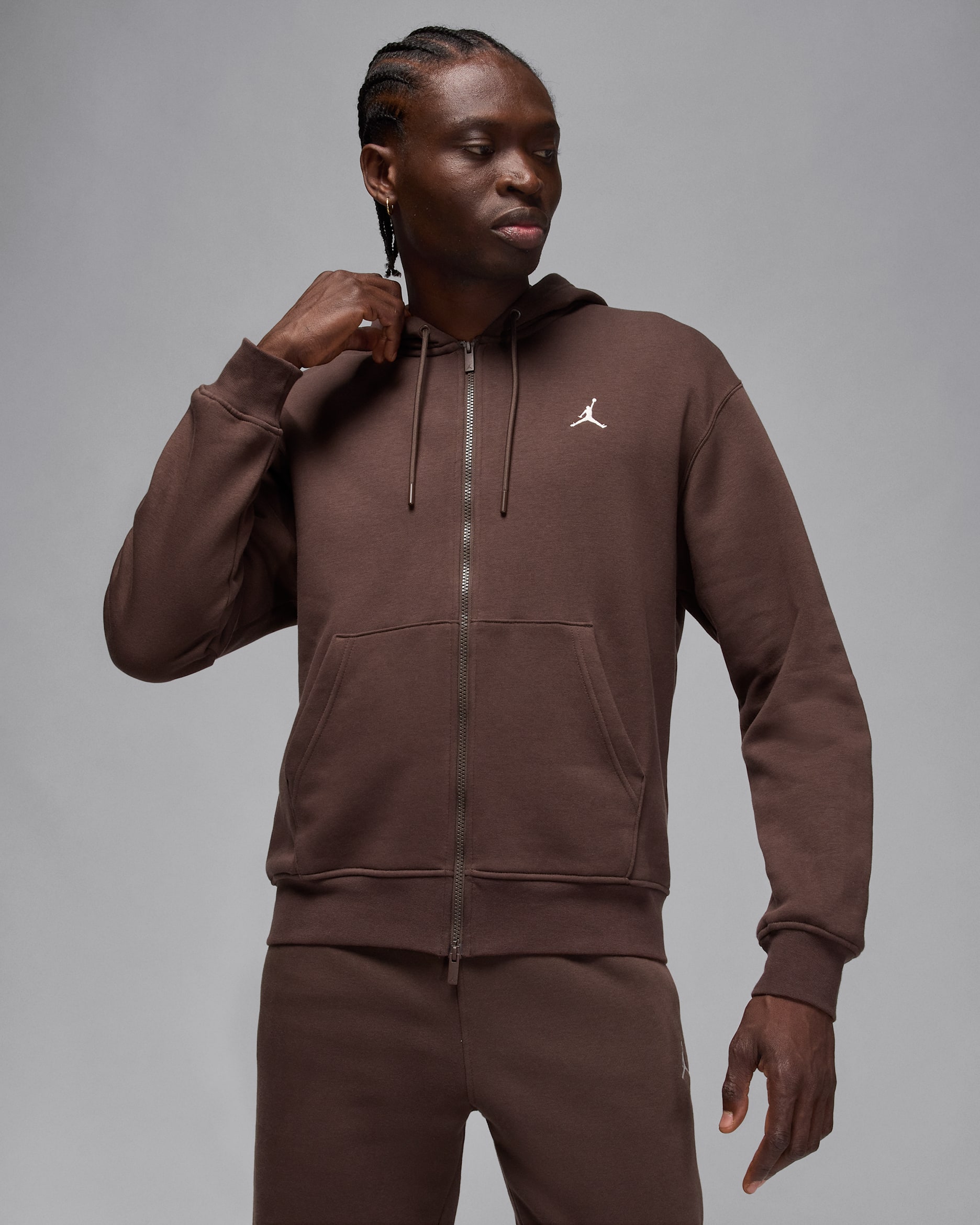 Sweat à capuche et zip Jordan Brooklyn Fleece pour homme - Baroque Brown/Sail