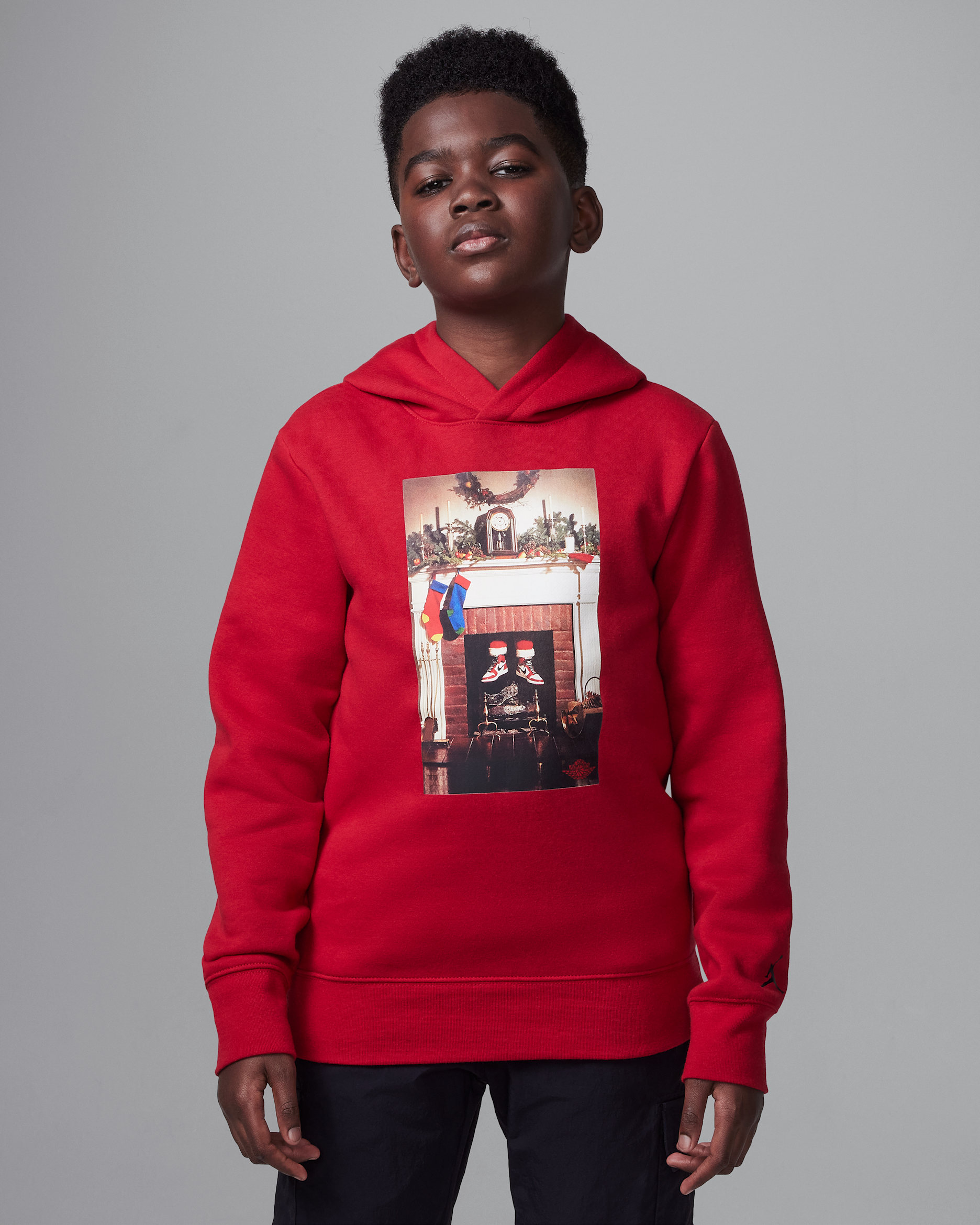 Sudadera con capucha sin cierre para niño talla grande Air Jordan - Rojo gimnasio
