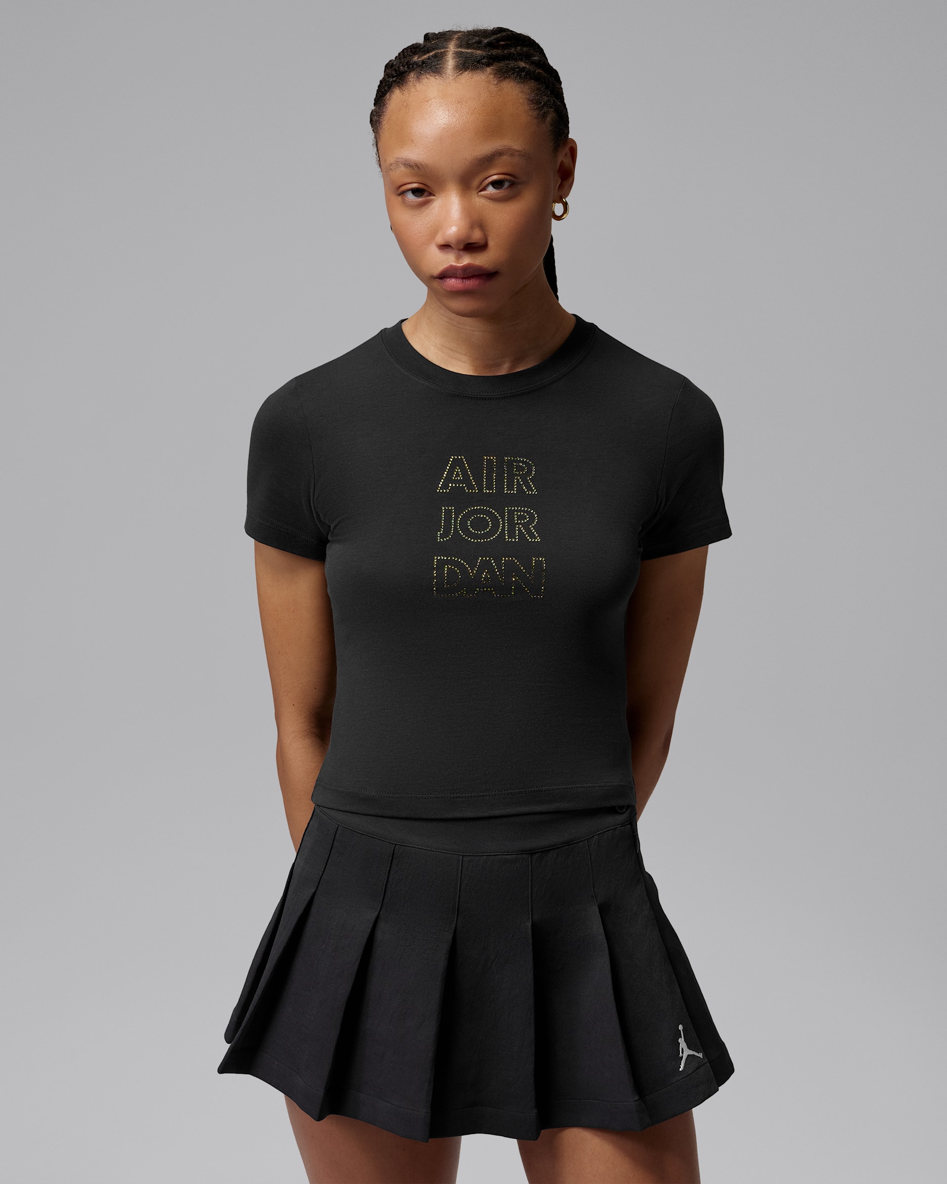 Playera con gráfico para mujer Jordan Brooklyn - Sombrío apagado/Blanco