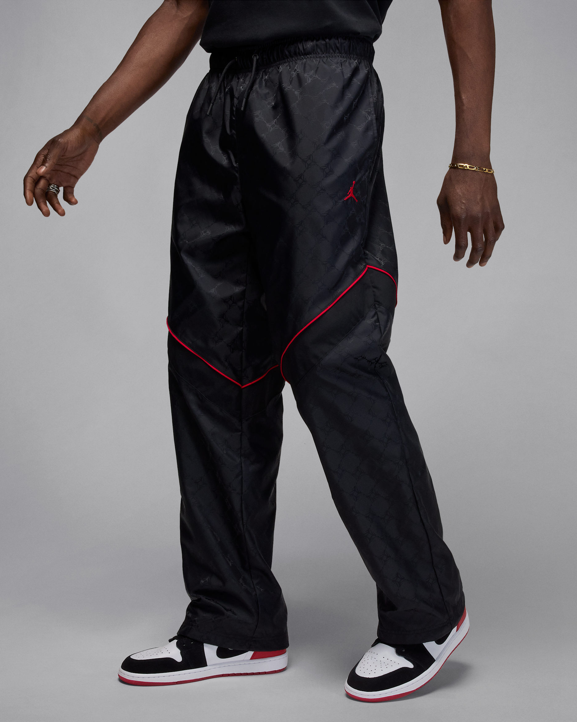 Jordan Brooklyn Men's Printed Draft Pants - Black/Iron Grey/Gym Red/Gym Red