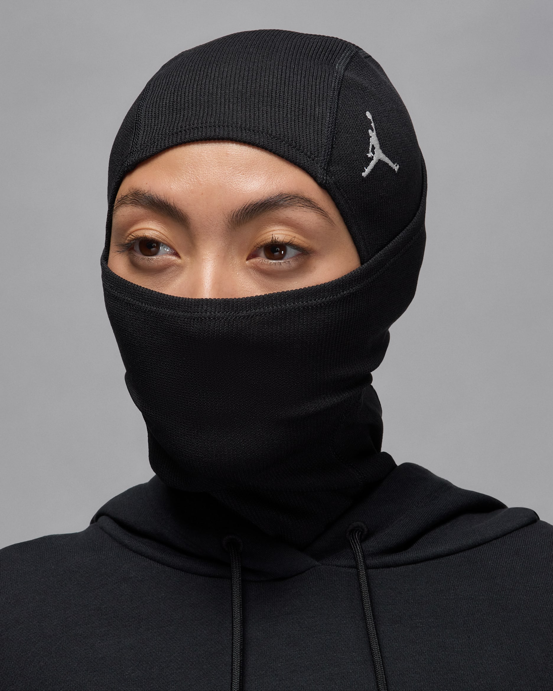 Cappuccio in maglia a costine Jordan Flight Warm - Nero/Bianco