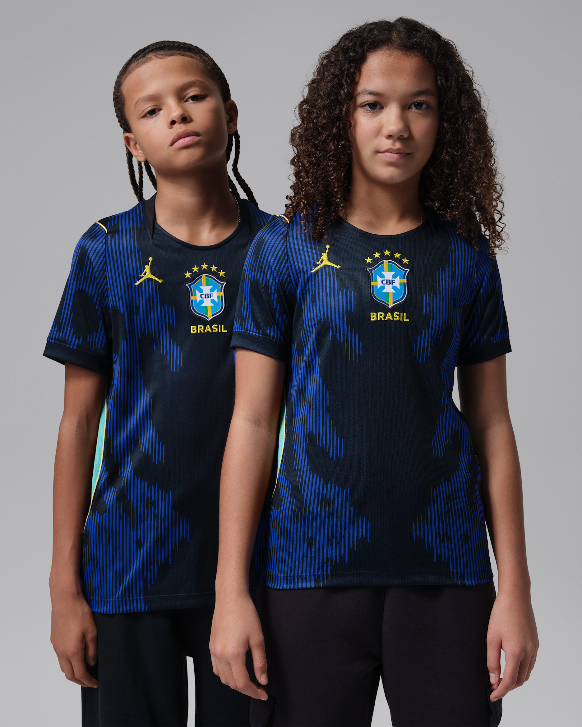 Brazil 2026 Stadium Away Big Kids' Jordan Dri-FIT Soccer Replica Jersey - Old Royal/Black