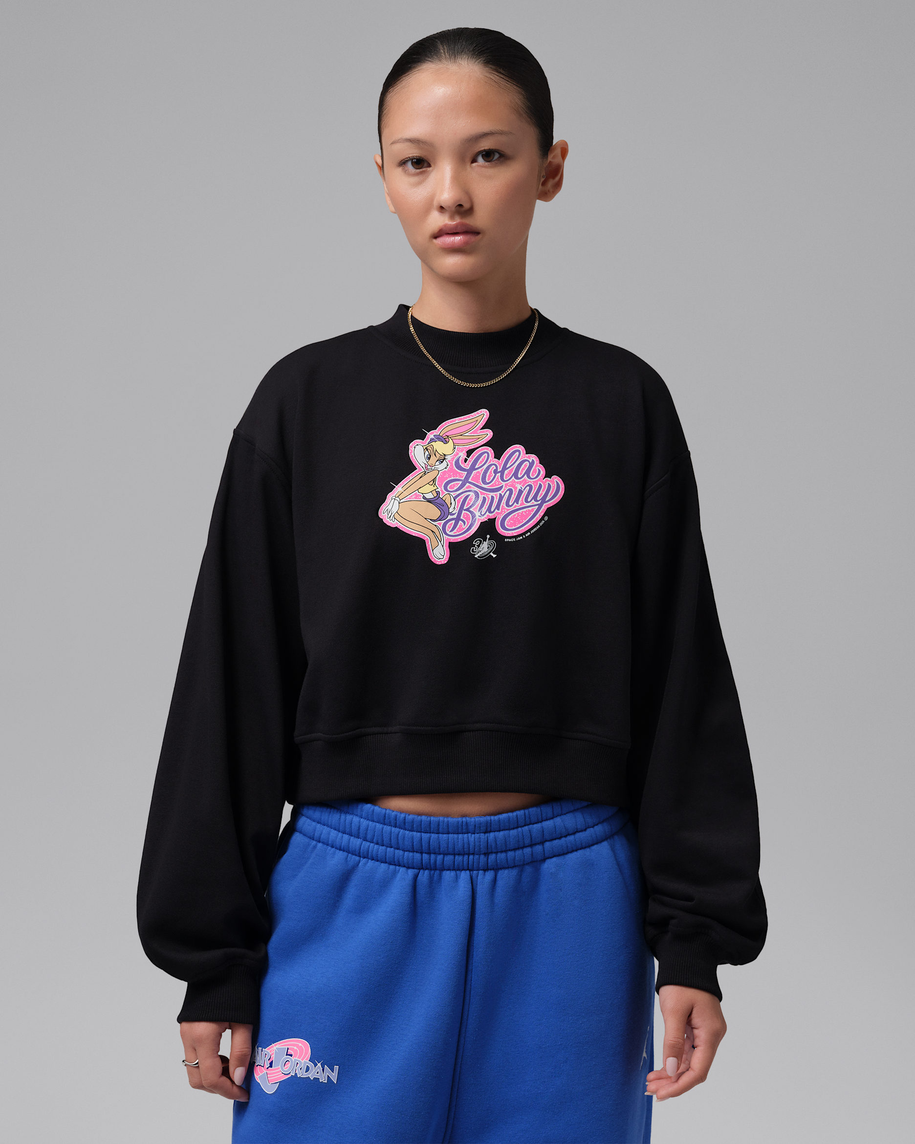 Jordan Brooklyn Space Jam Women's Lola Bunny Crew-Neck Sweatshirt - Black