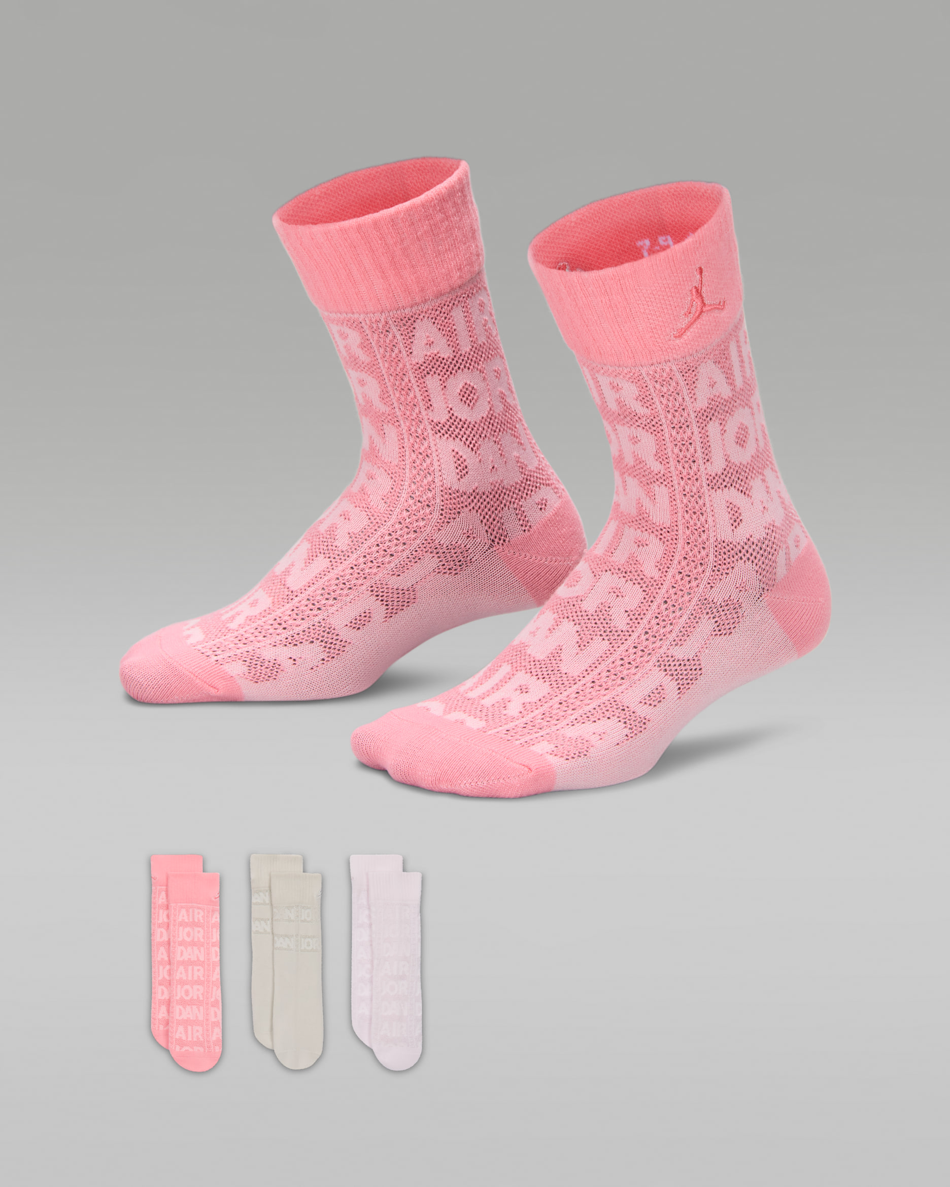 Calcetas Micro para niños Air Jordan (3 pares) - Rosa perla