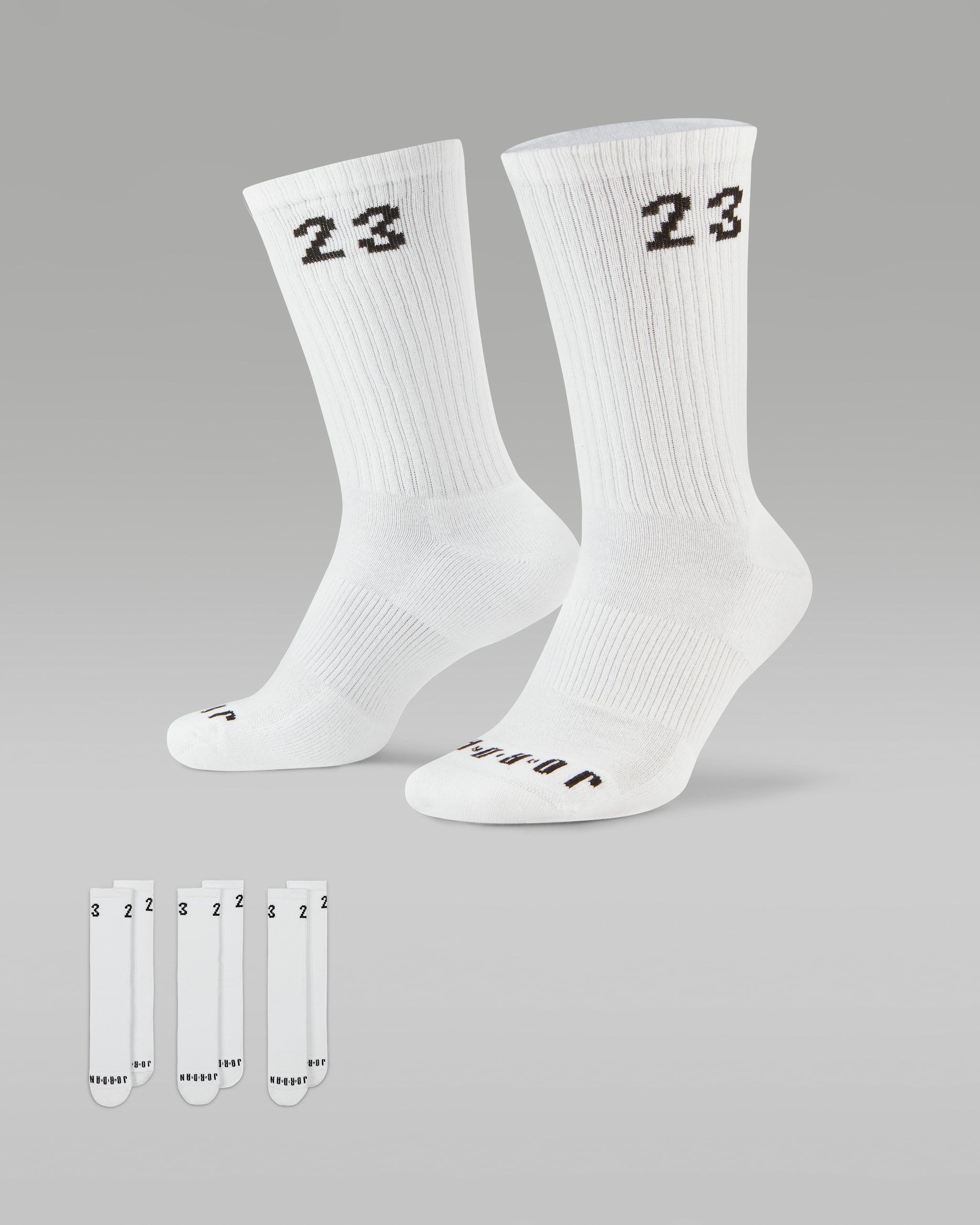 Jordan Essentials Crew Socks (3 Pairs) - White/Black