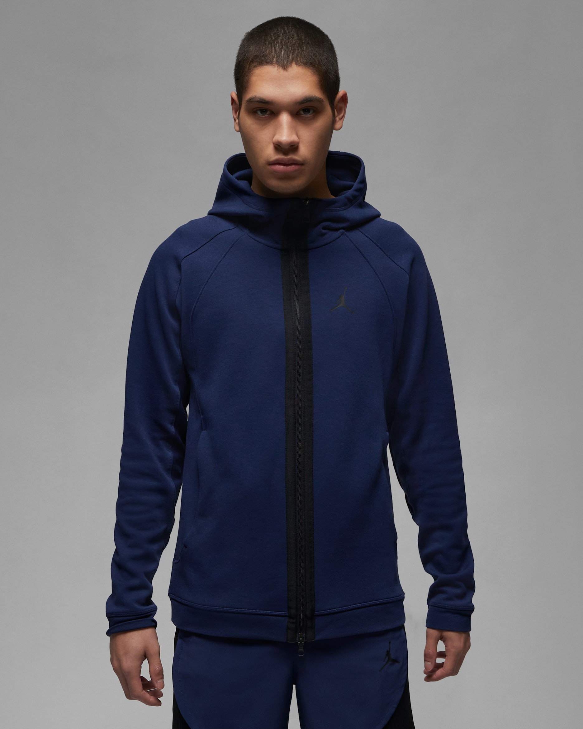 Jordan Dri-FIT Sport Men's Air Fleece Full-Zip Hoodie - Midnight Navy/Black