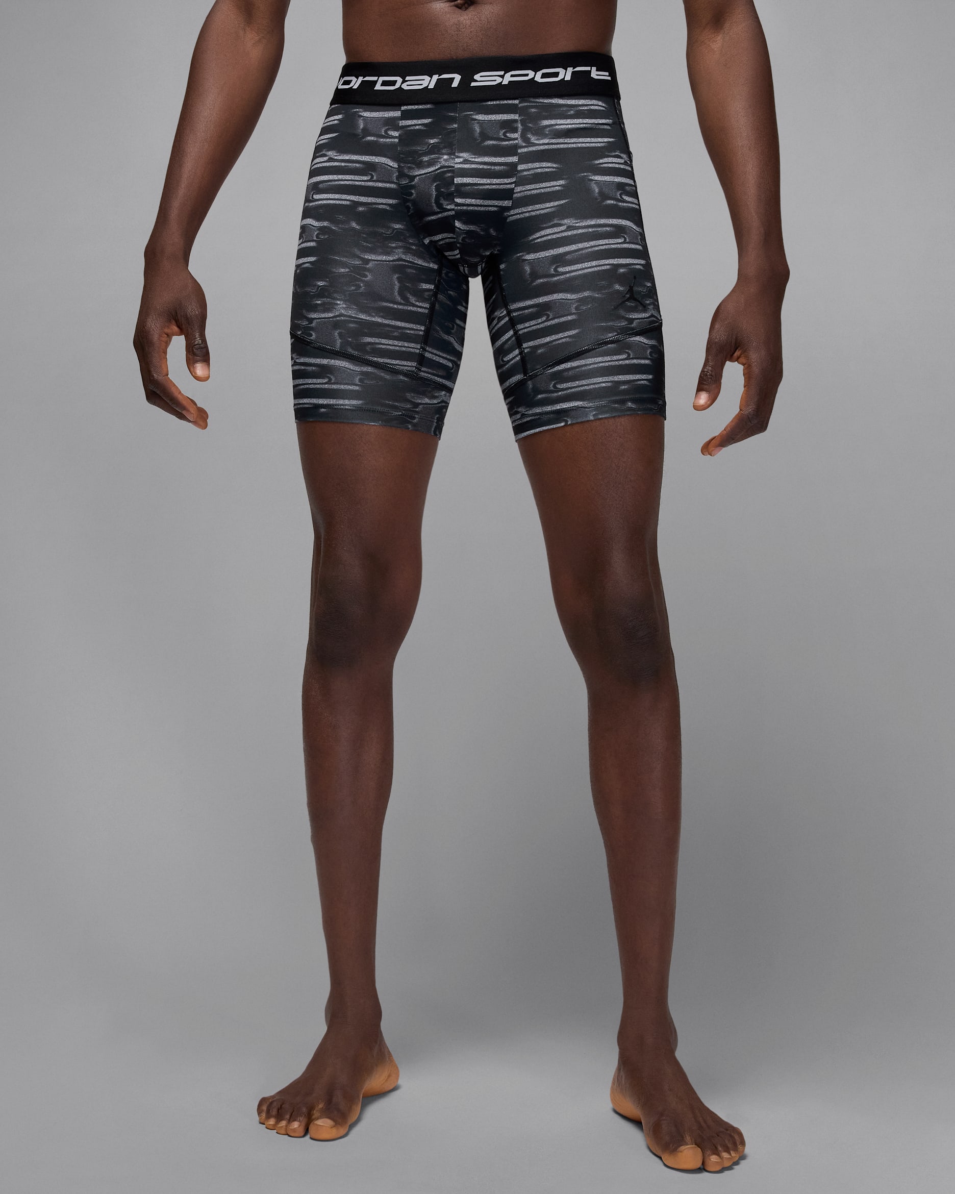 Jordan Sport Men's Dri-FIT Printed Base Layer Shorts - Black/Black