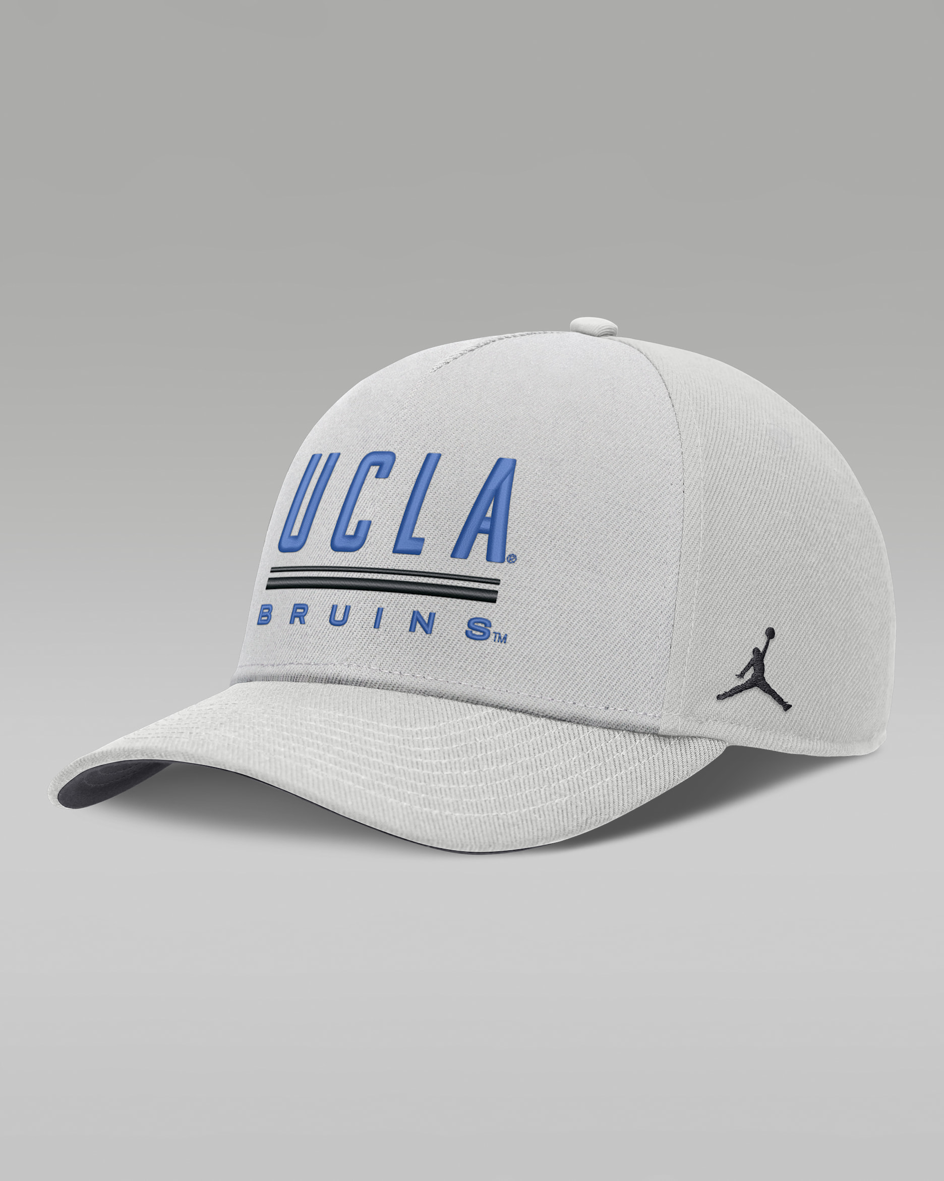 Gorra universitaria Dri-FIT ajustable Jordan para hombre UCLA Sideline Practice Rise - Gris