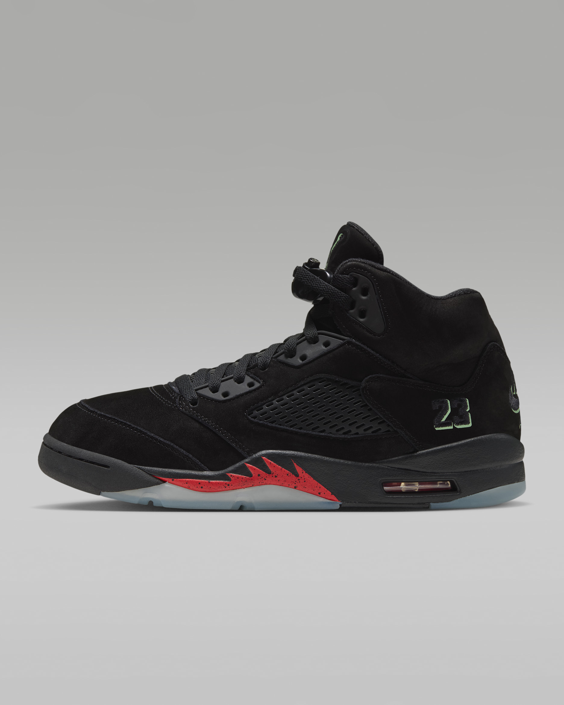 Air Jordan 5 Retro "Halloween" Men's Shoes - Black/Picante Red/Glow In The Dark/Black