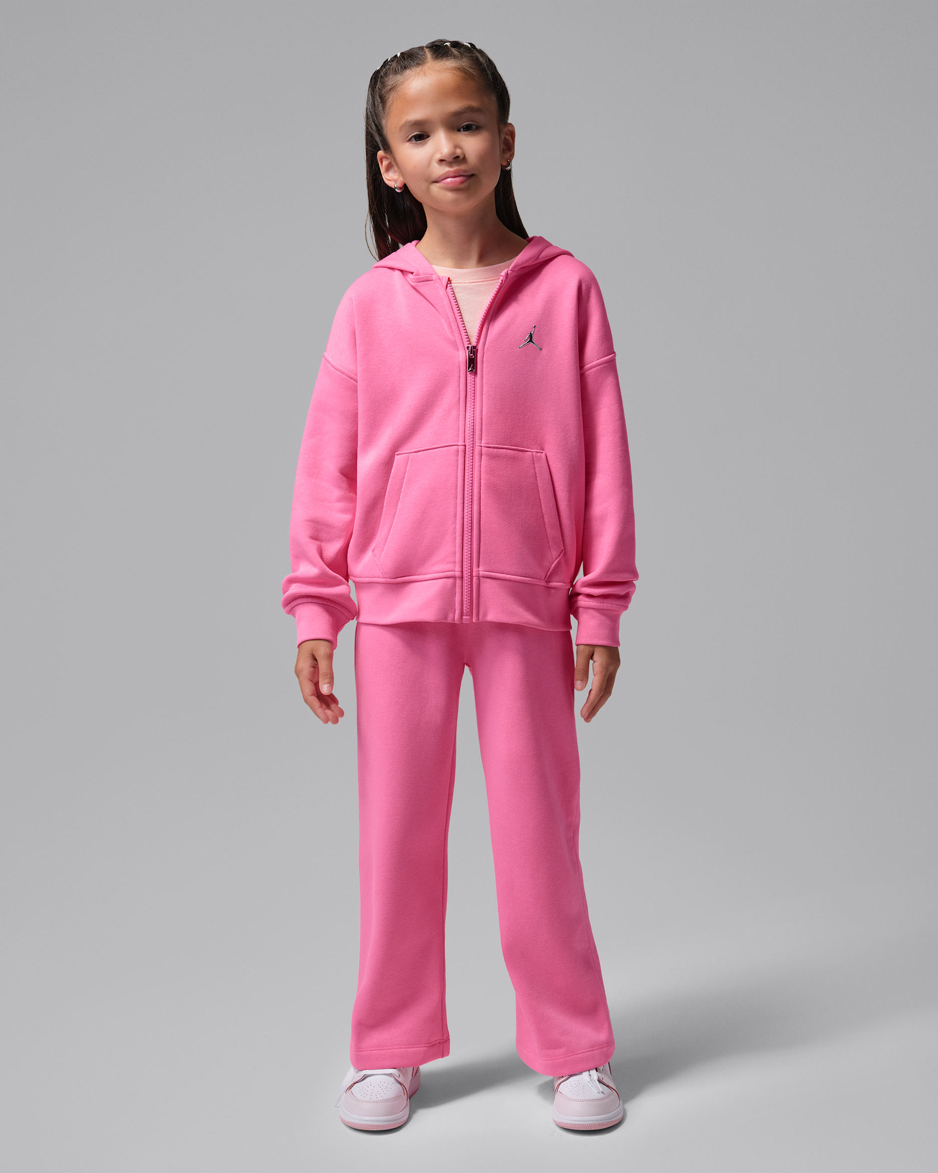 Jordan Brooklyn Fleece Little Kids' 2-Piece Full-Zip Hoodie Set - Gym Pink
