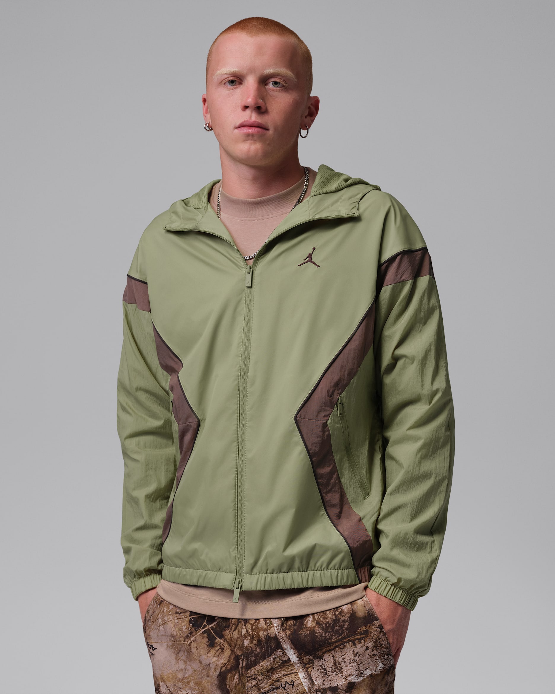 Jordan Brooklyn Men's Hooded Draft Jacket - Alligator/Alligator/Velvet Brown/Velvet Brown