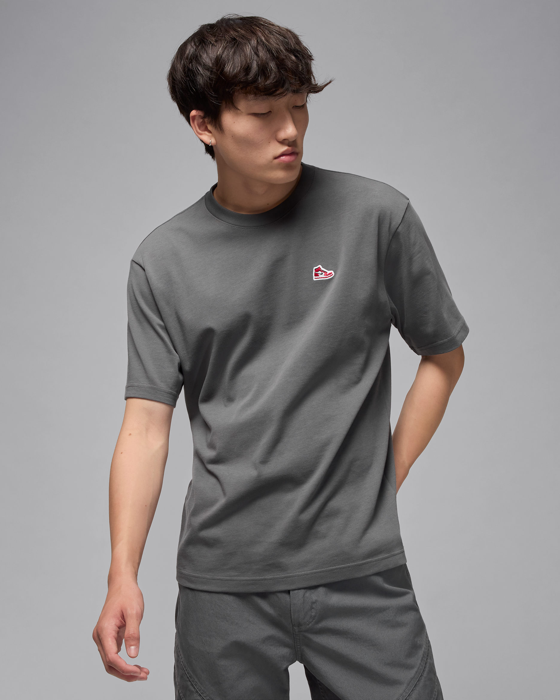 Jordan Brand Men's Sneaker Patch T-Shirt - Iron Grey/Black