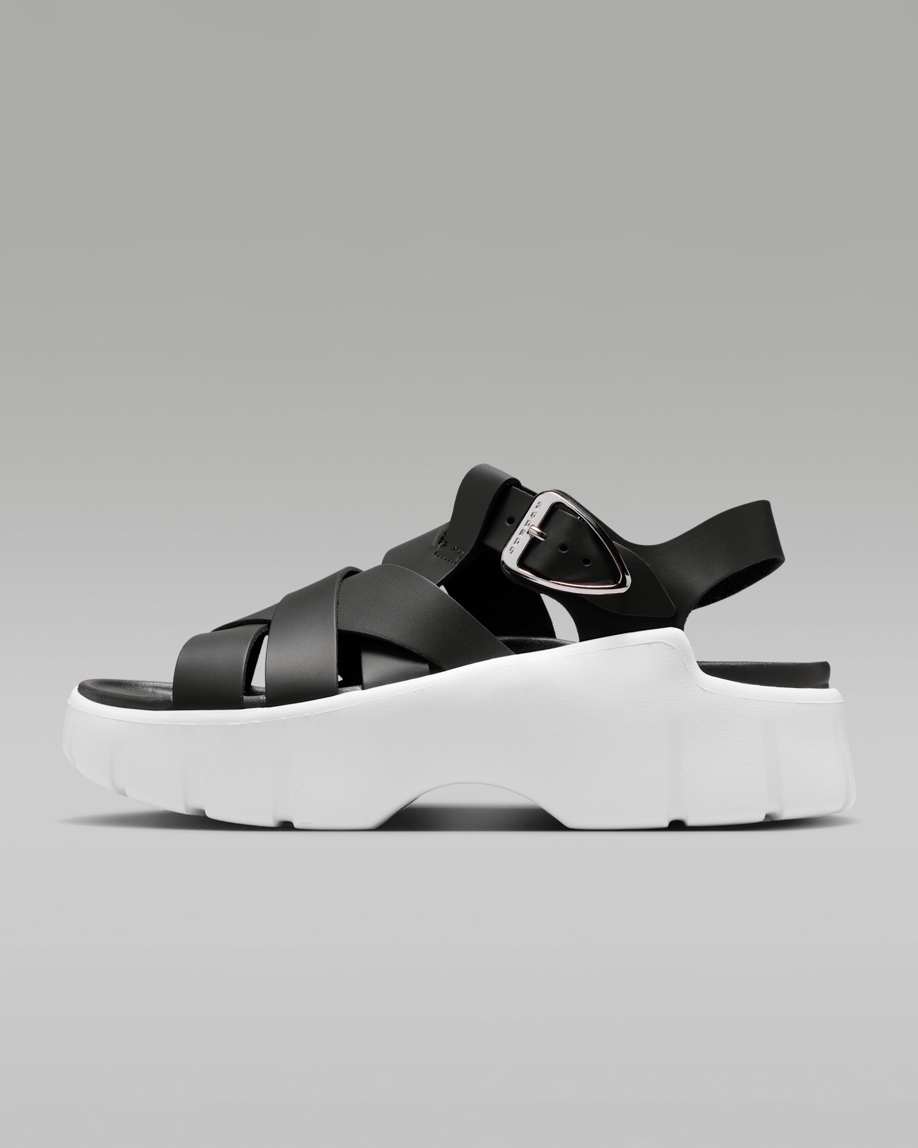 조던 윌로 여성 샌들 - 블랙/화이트/메탈릭 실버