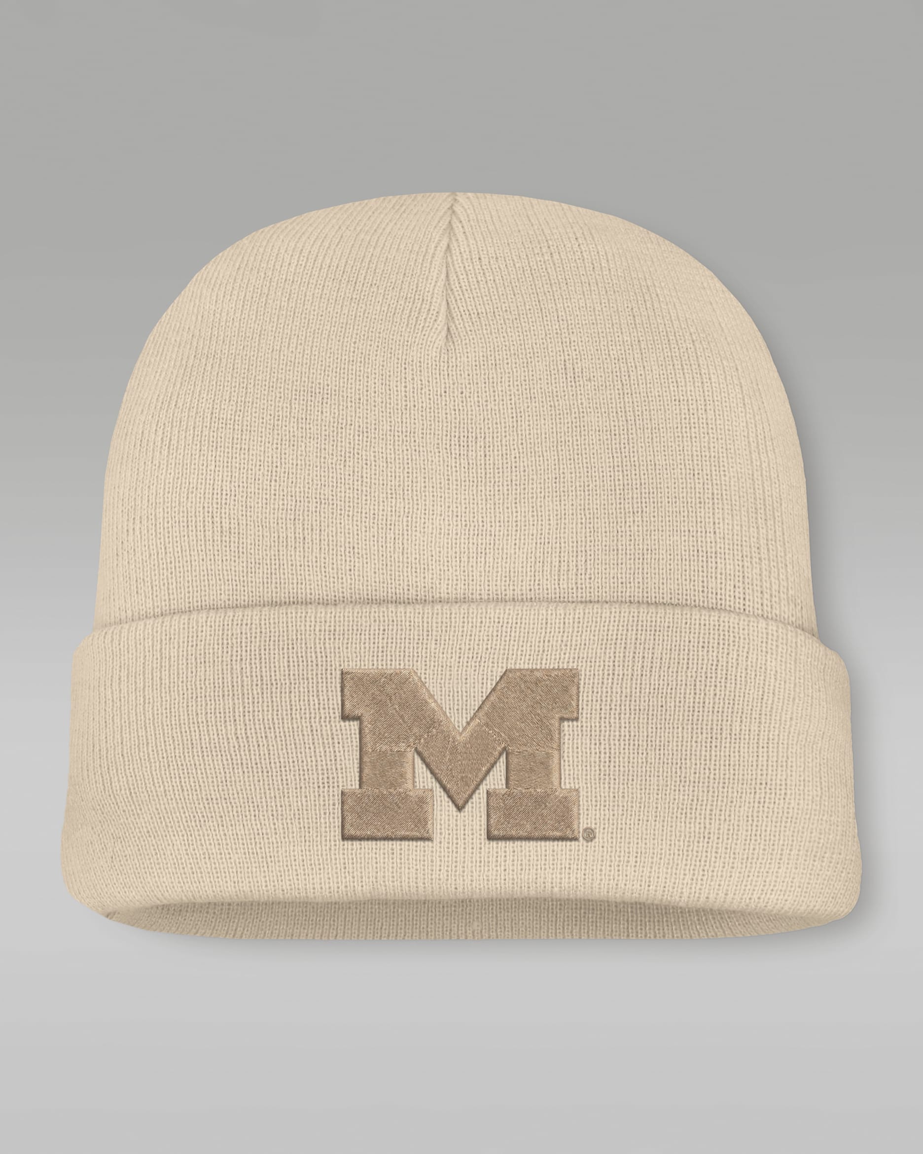 Michigan Natural Utility Men's Jordan Brand College Cuffed Beanie - Natural