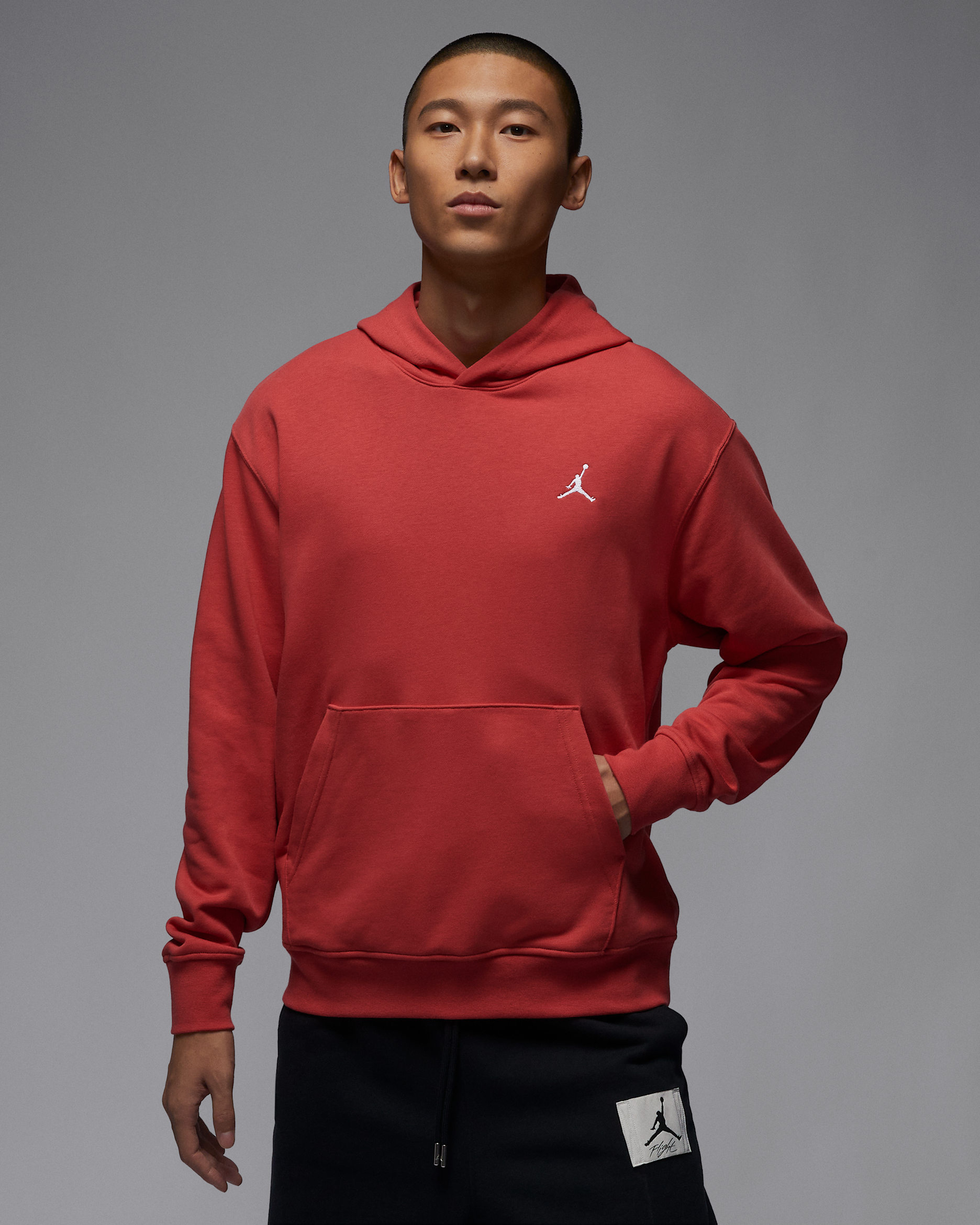 Jordan Essentials Men's Loopback Fleece Pullover Hoodie - Lobster/White