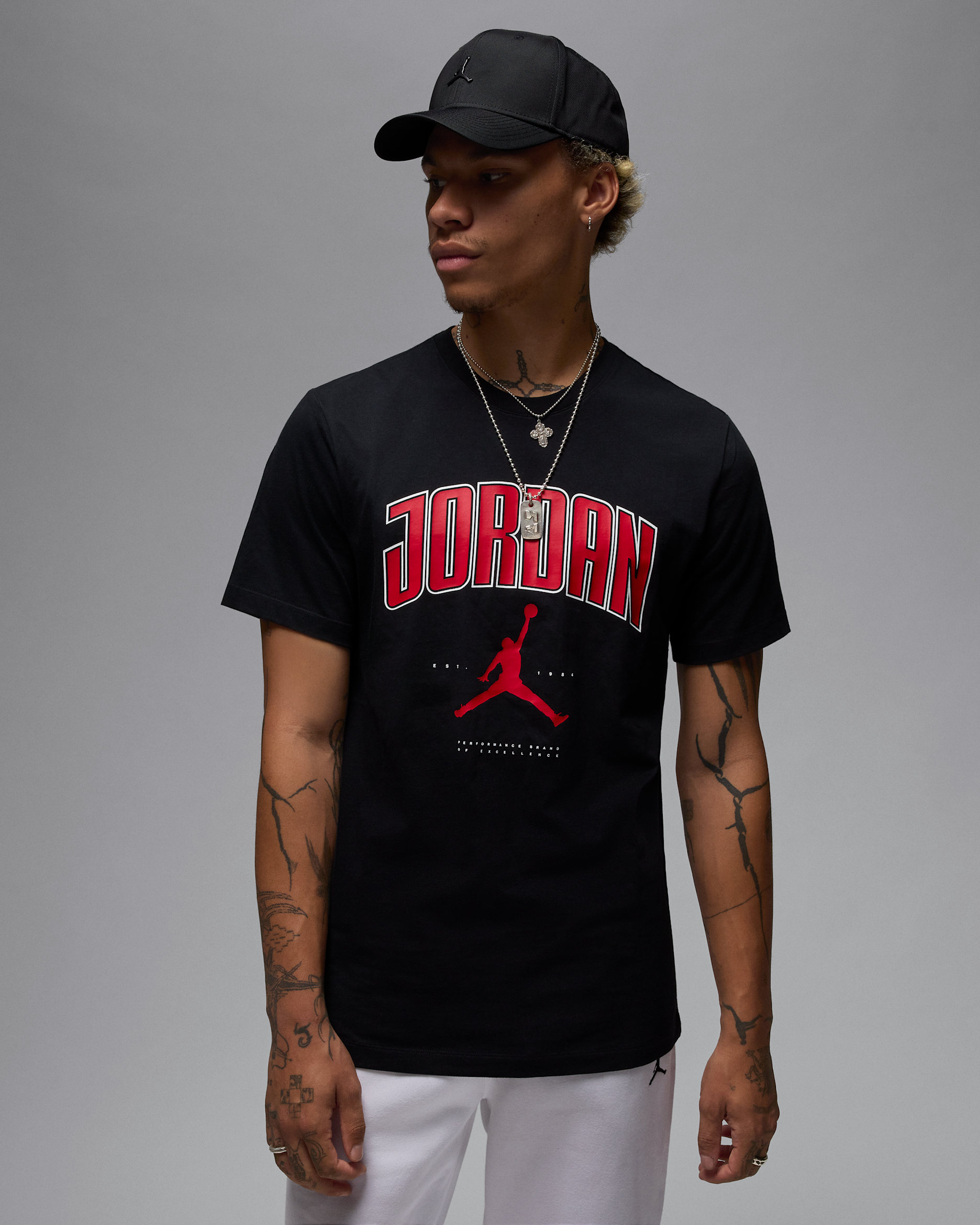 Jordan Erkek Tişörtü - Siyah/Gym Red/Gym Red