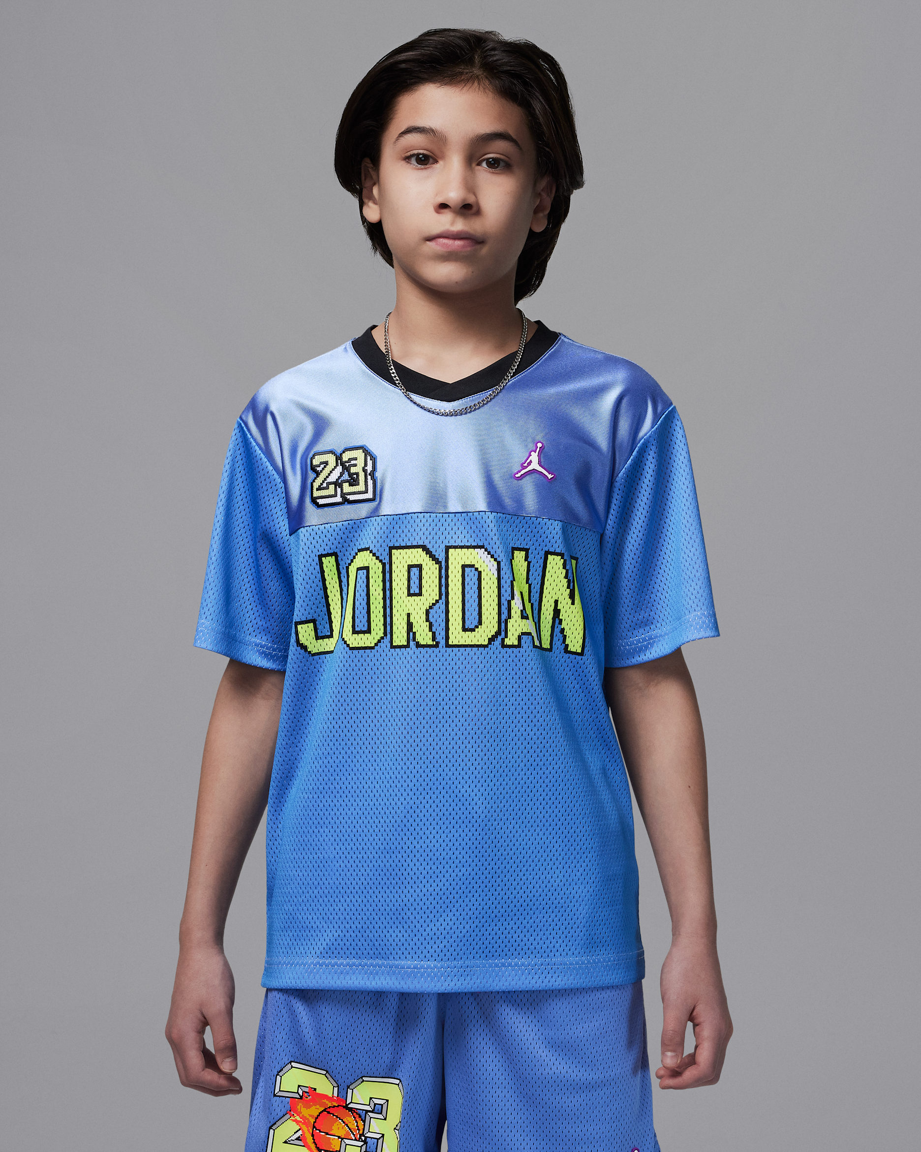 Jordan Customized Air Big Kids' Soccer Jersey - Royal Pulse
