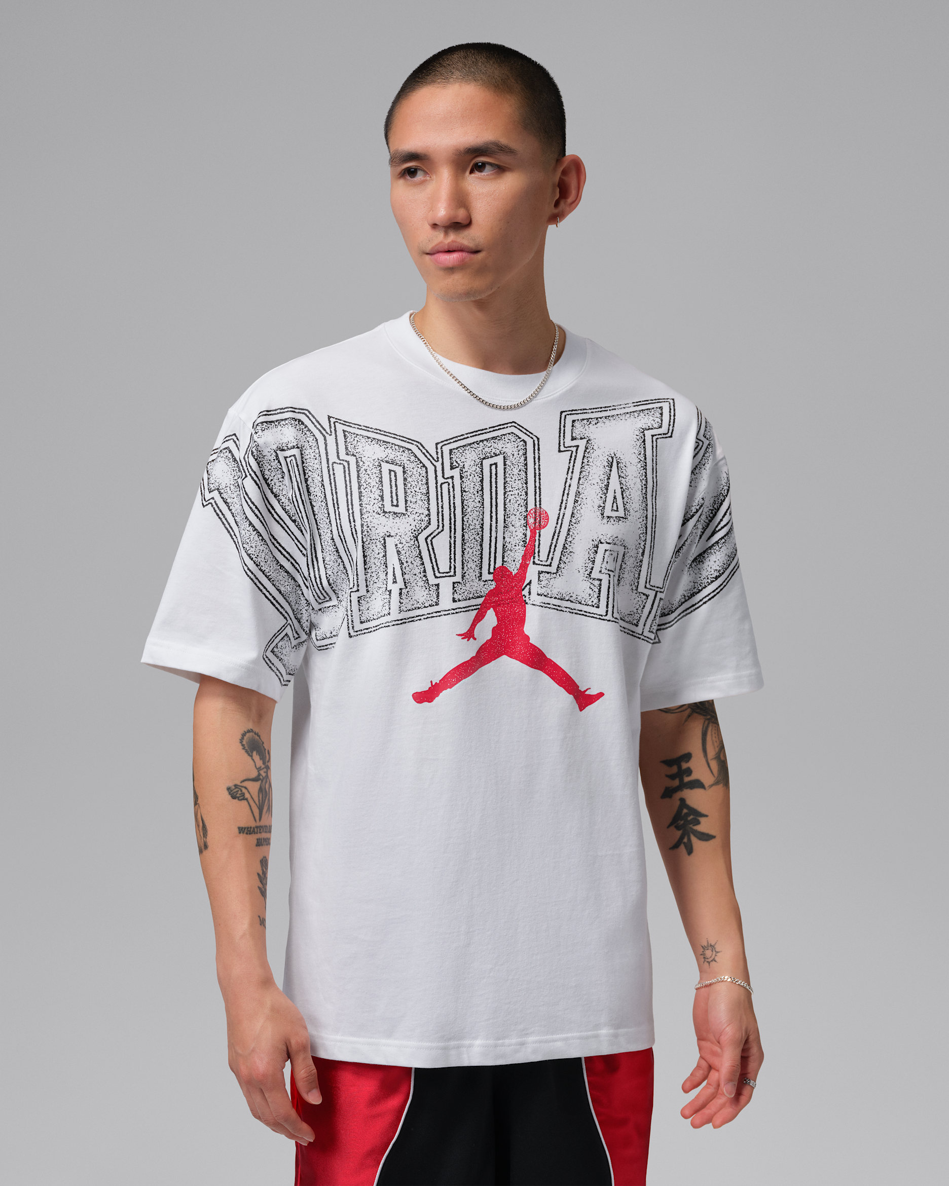 Jordan Men's Graphic T-Shirt - White/Gym Red