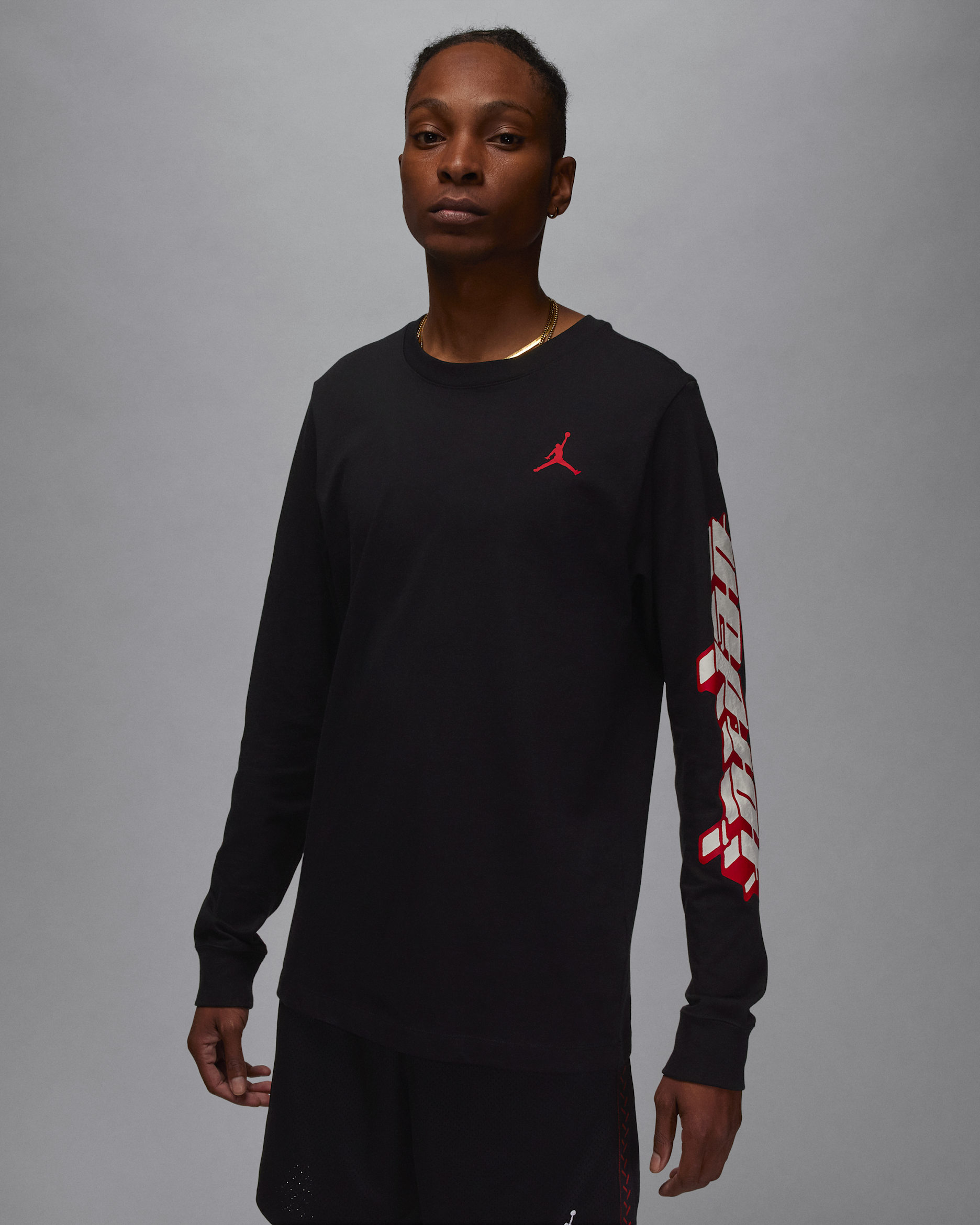 Jordan Brand Men's Long-Sleeve T-Shirt - Black/Gym Red/Gym Red