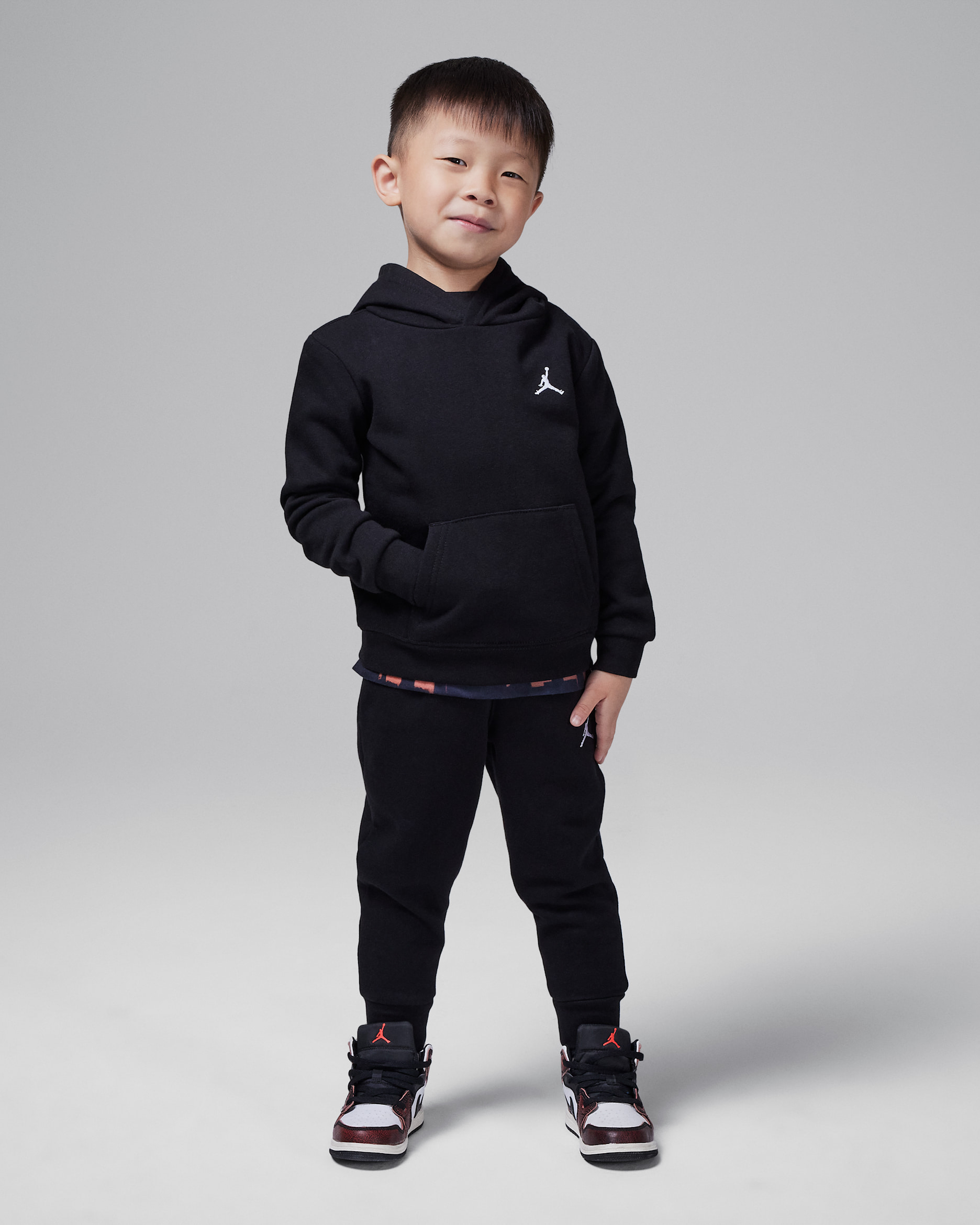Jordan MJ Brooklyn Fleece Toddler 2-Piece Pullover Hoodie Set - Black