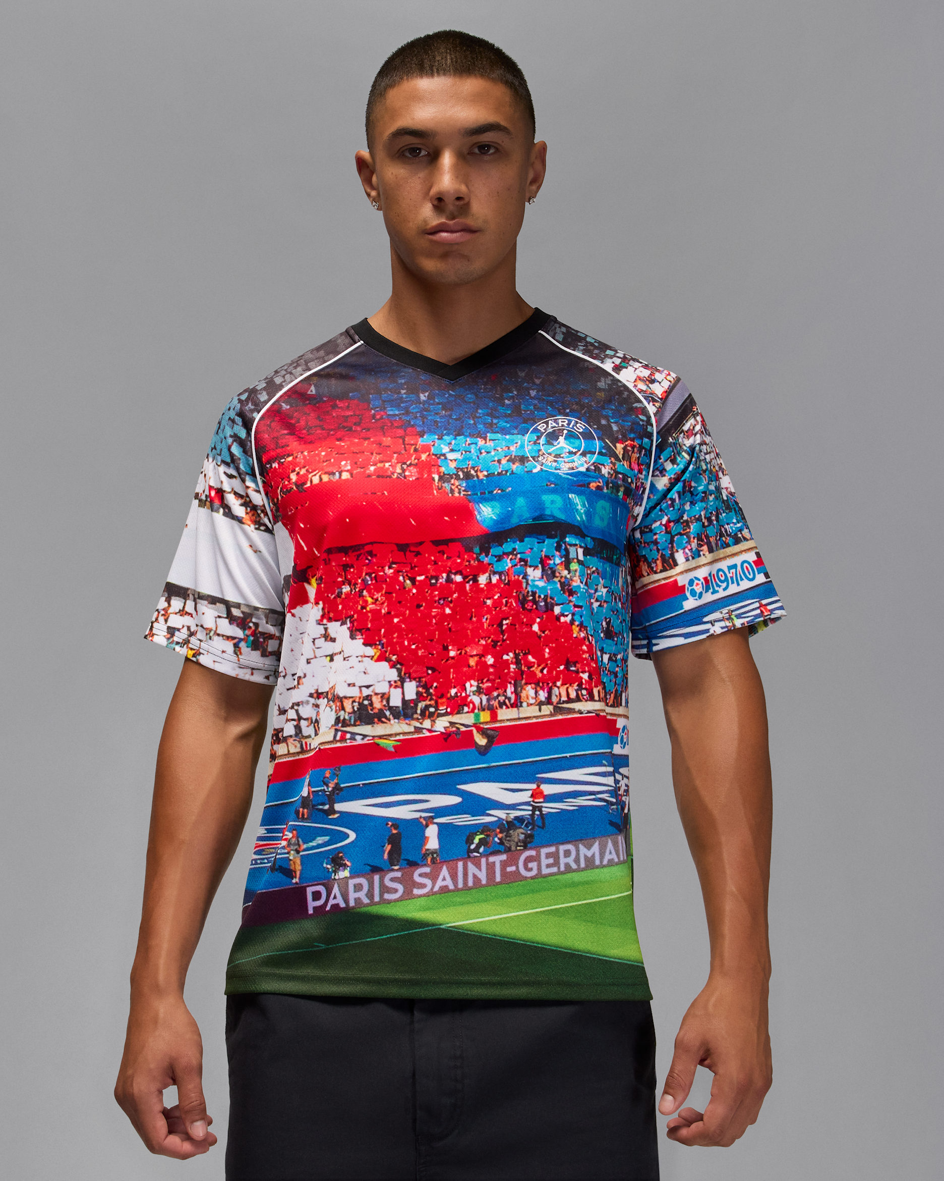 Playera de tela de punto para hombre del Paris Saint-Germain - Negro