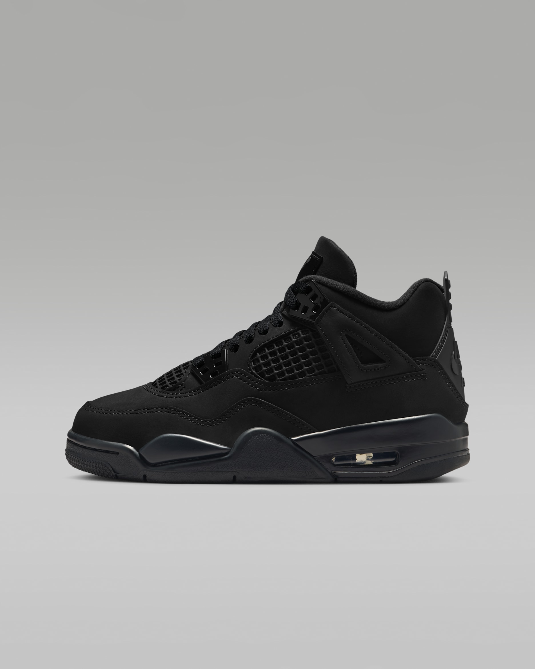 Tenis para niños grandes Air Jordan 4 Retro - Negro/Grafito claro/Negro