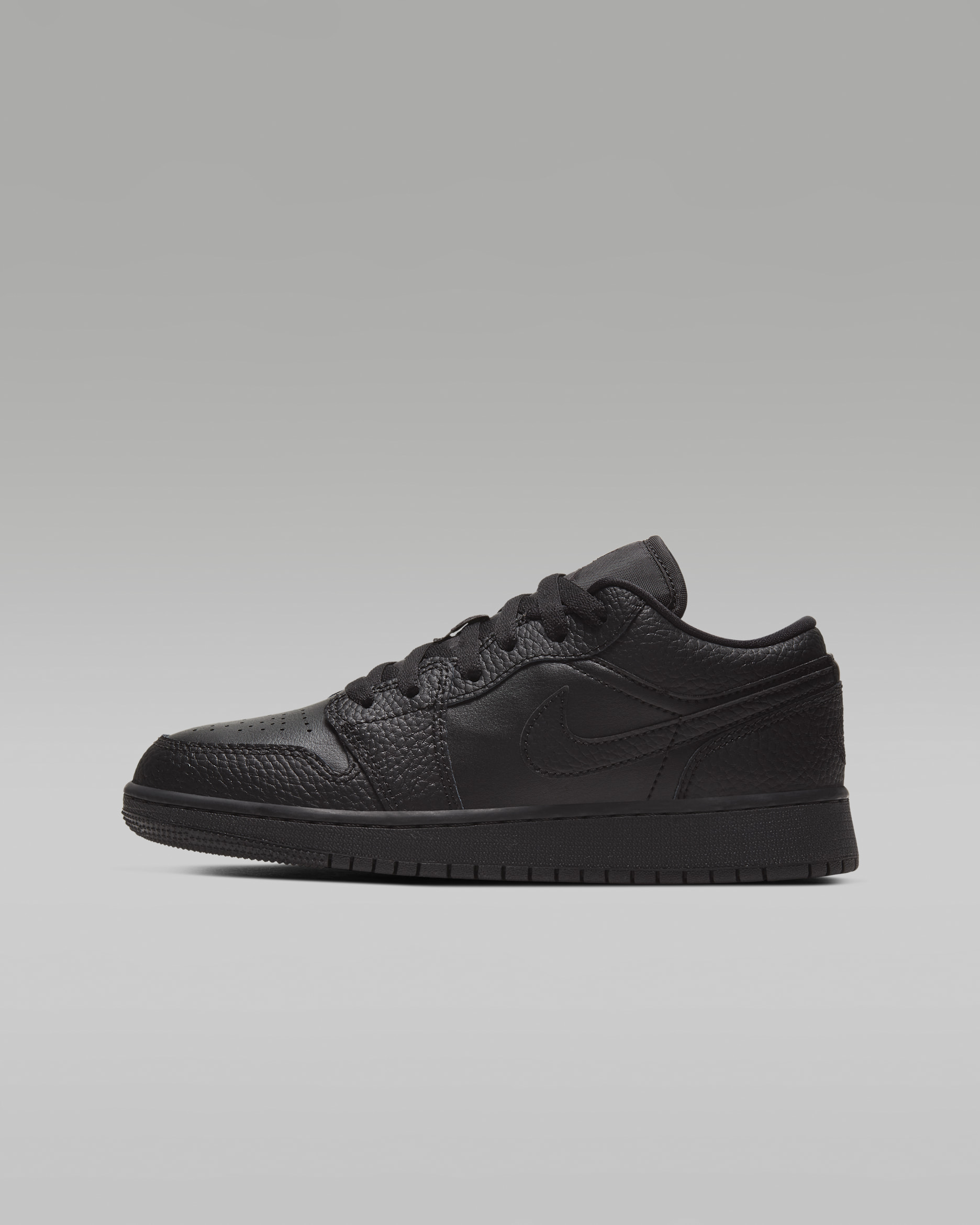Air Jordan 1 Low Big Kids' Shoes - Black/Black/Black