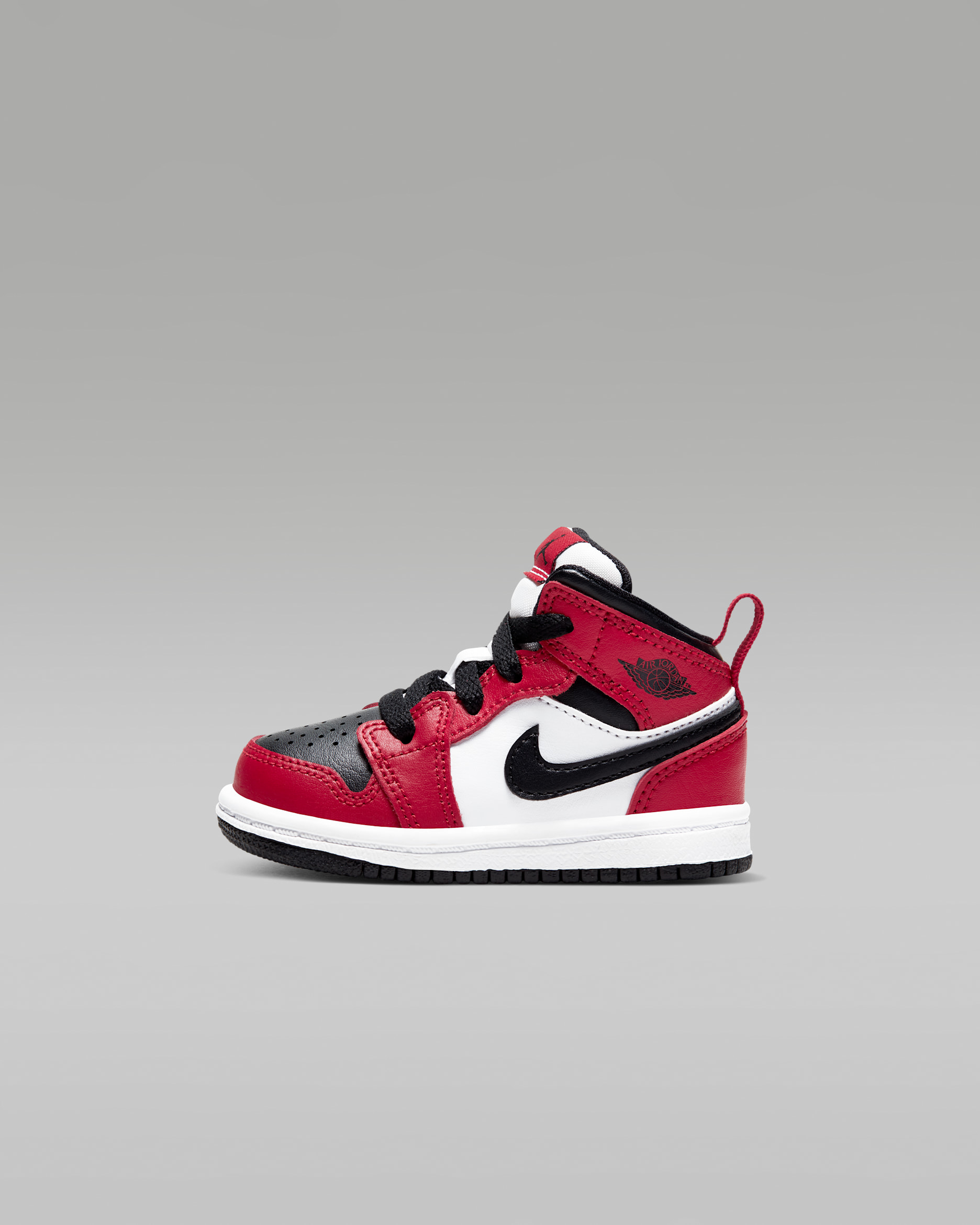 Jordan 1 Mid Schuh für Babys und Kleinkinder - Schwarz/Gym Red/Schwarz