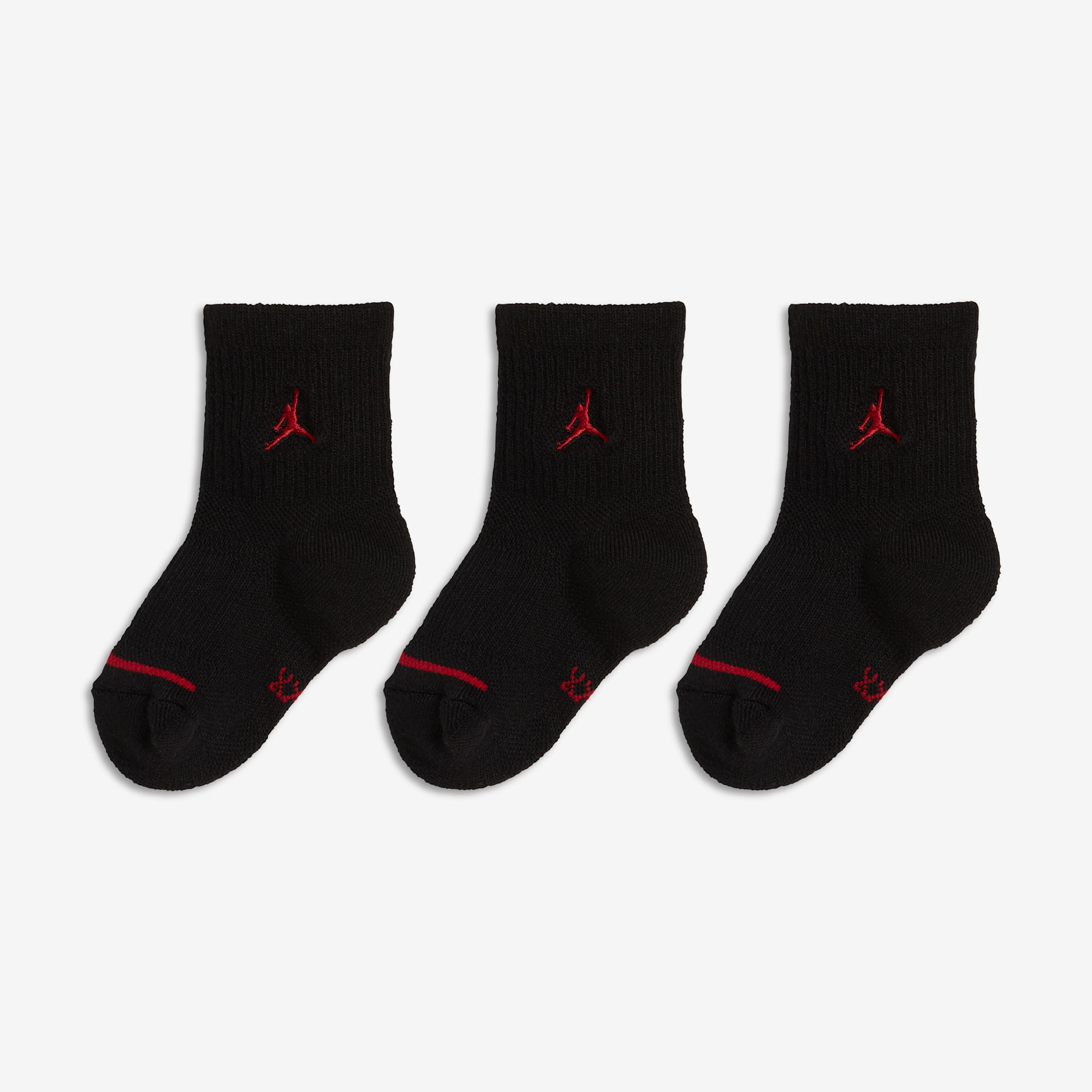 Jordan Jumpman Little Kids' Cushioned Crew Socks (3 Pairs) - Black