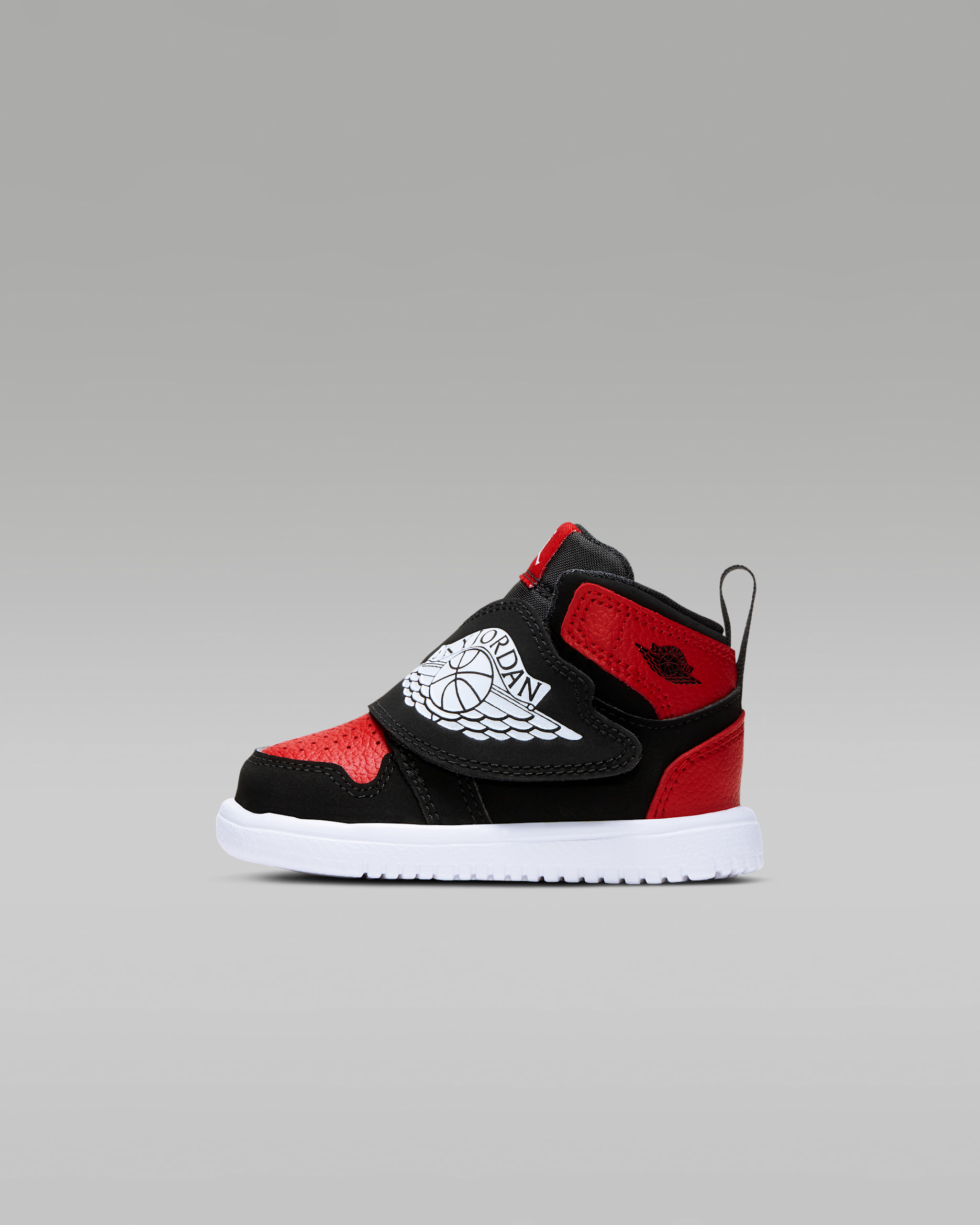 Sky Jordan 1 Baby and Toddler Shoe - Black/Gym Red/White