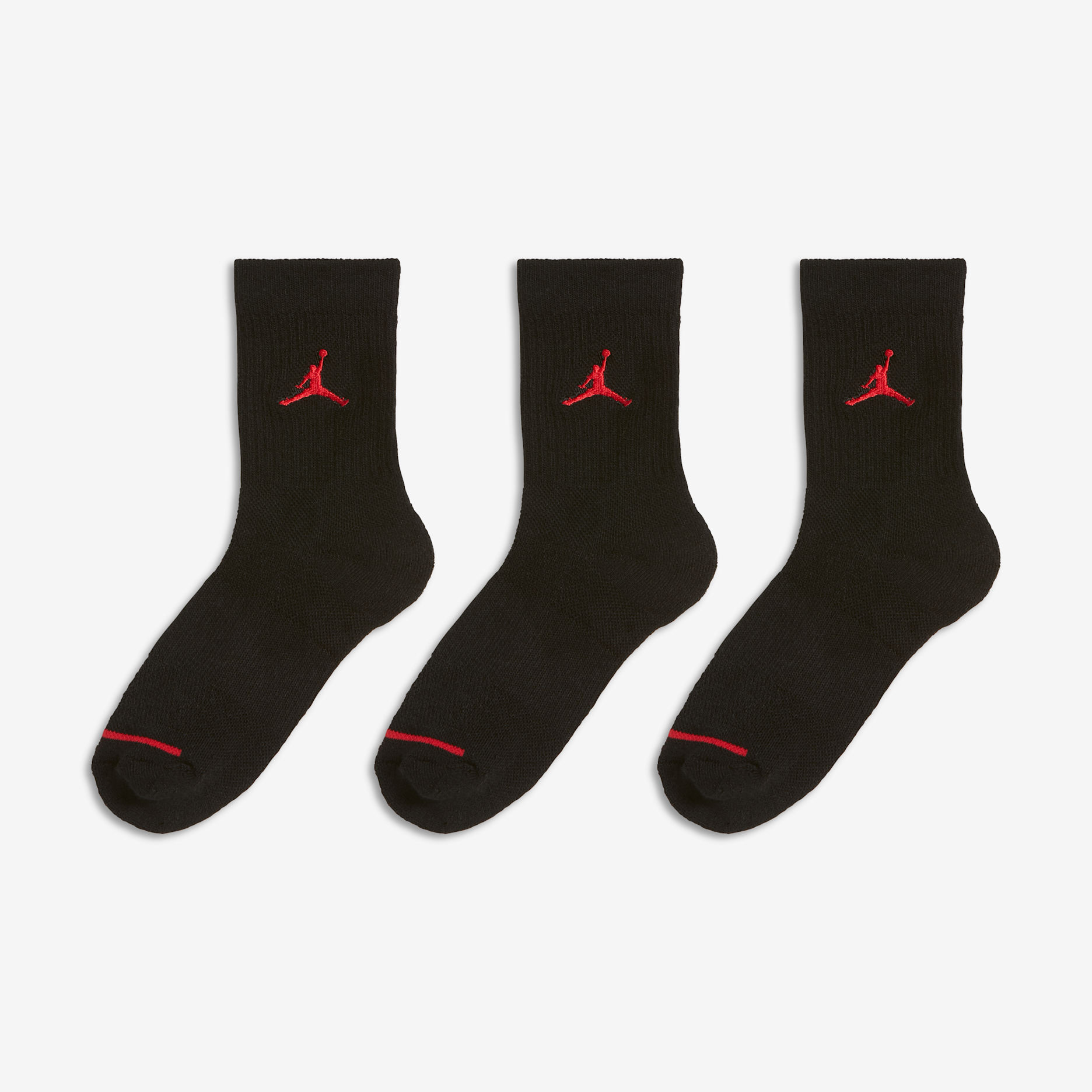 Jordan Jumpman Crew Socks Box Set (3 Pairs) Little Kids' Socks - Black