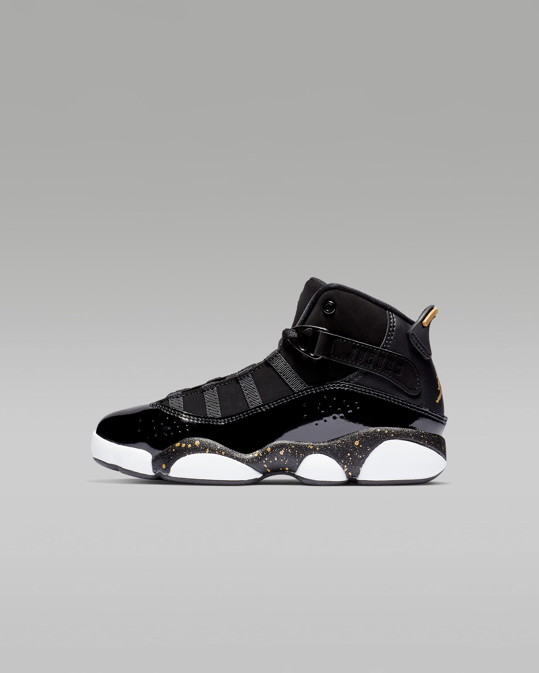 Jordan 6 Rings Little Kids' Shoes - Black/White/Metallic Gold
